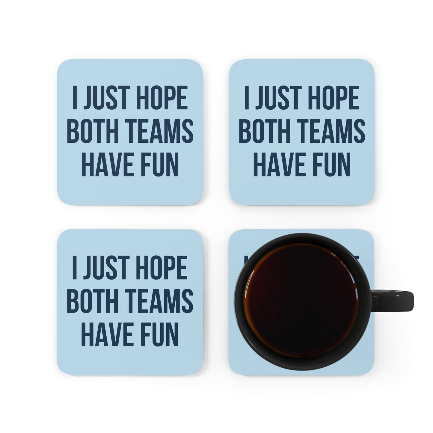 Blue Both Teams Coaster Set
