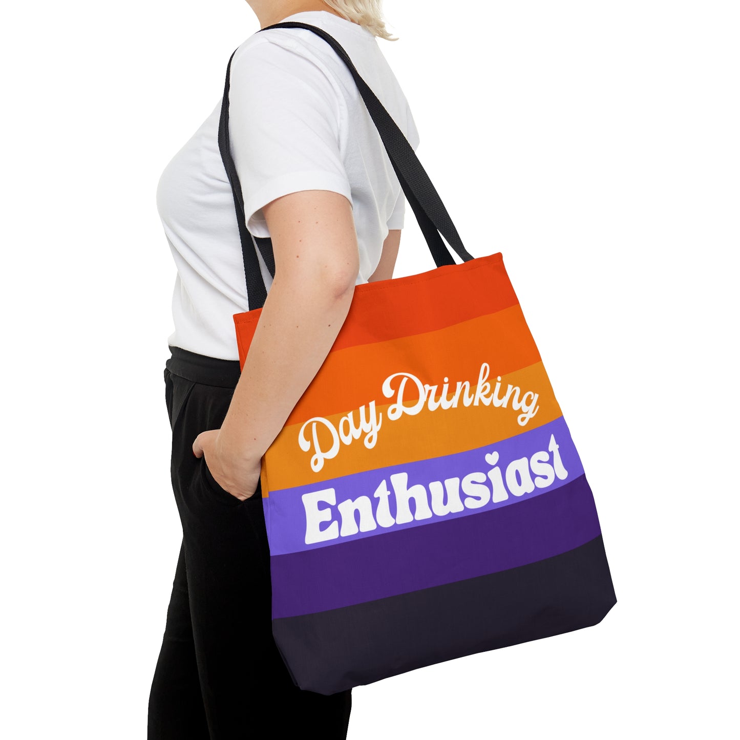 Orange & Purple Day Drinking Enthusiast Canvas Tote Bag