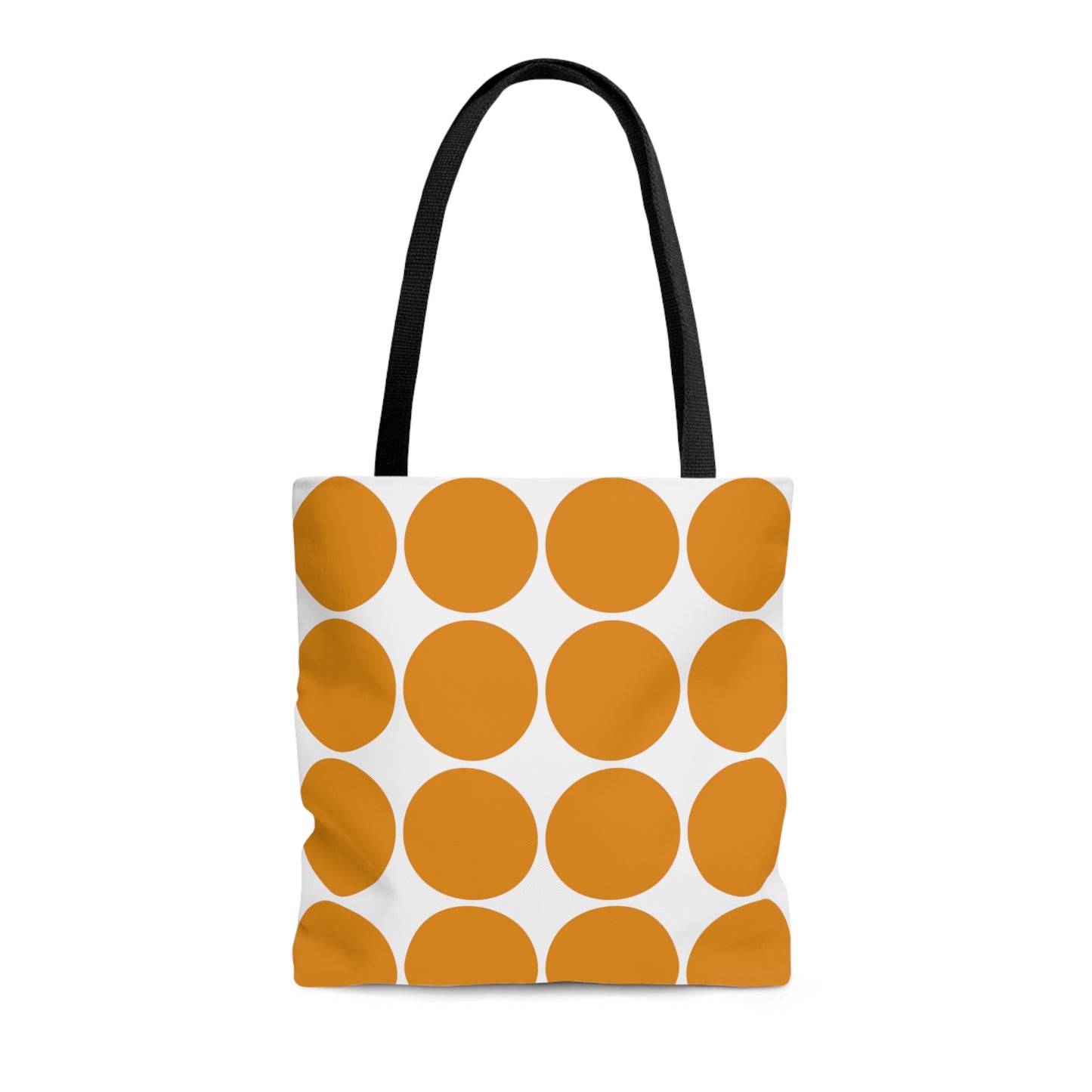 Tangerine Orange & White Circles Tote Bag