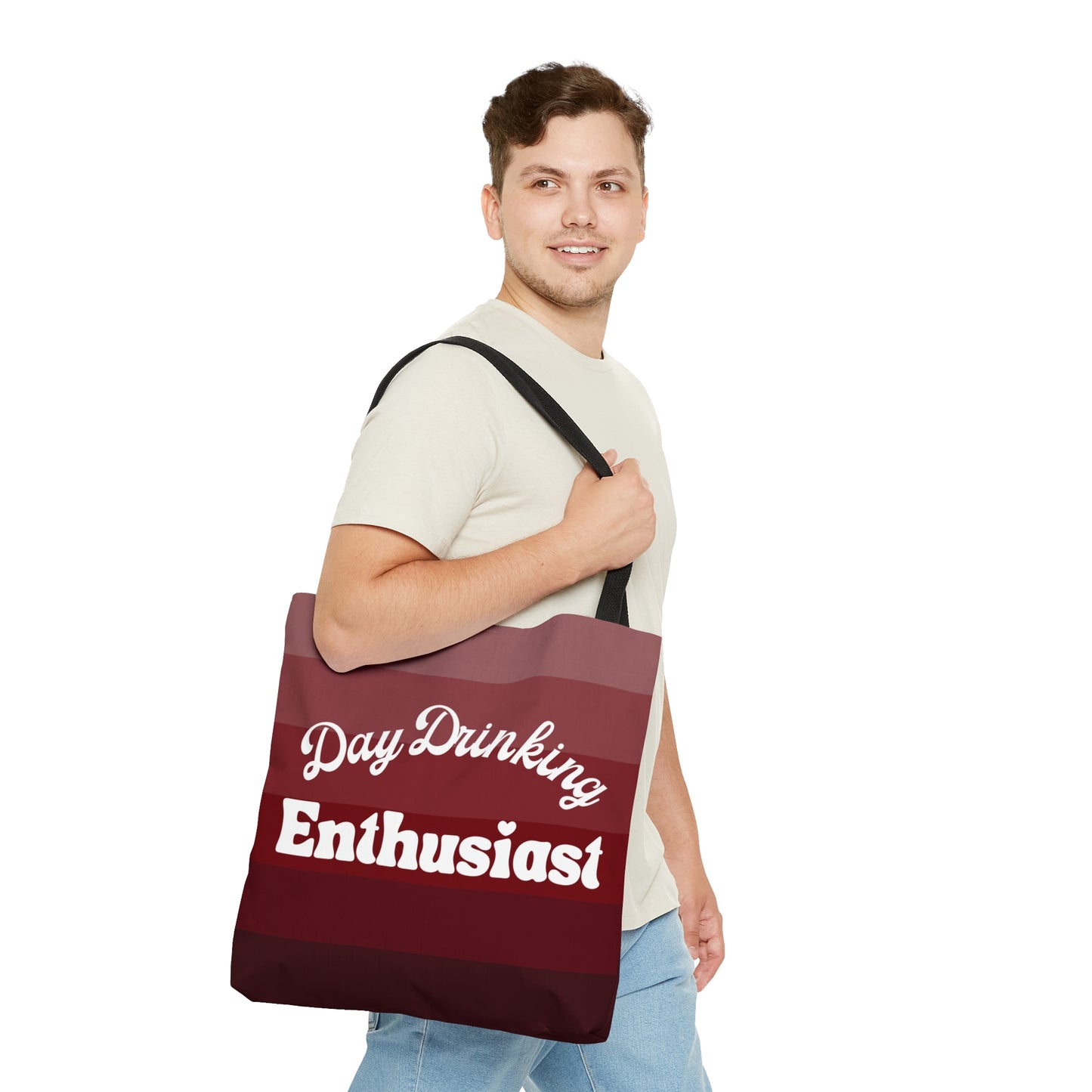 Garnett Maroon Day Drinking Enthusiast Canvas Tote Bag