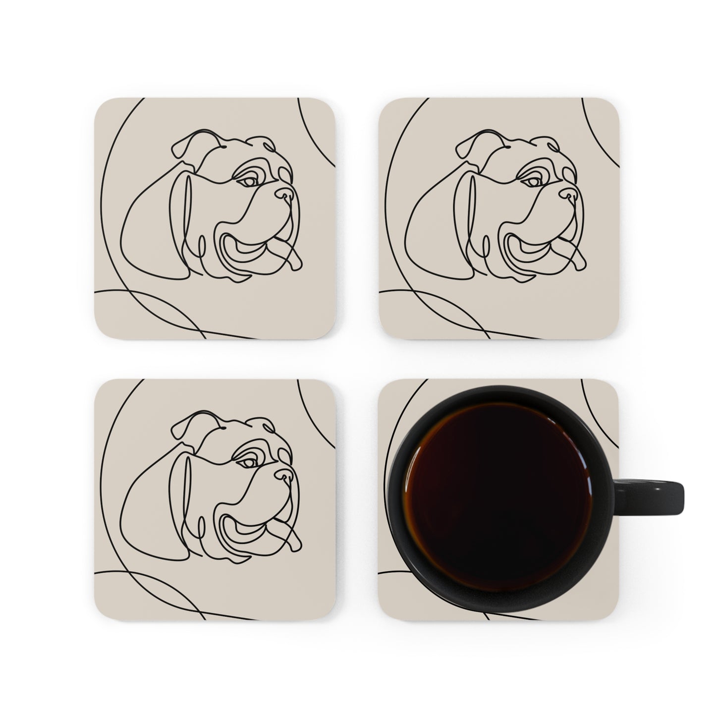 Bulldog Aesthetic Coaster Set