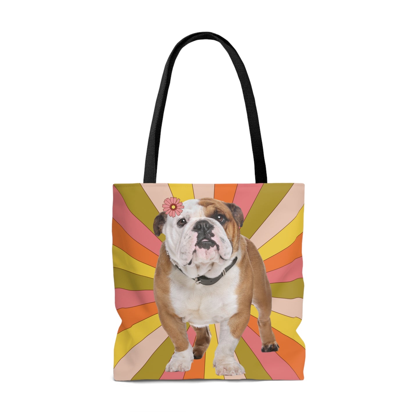 Retro Bulldog Vintage Colors Canvas Tote Bag