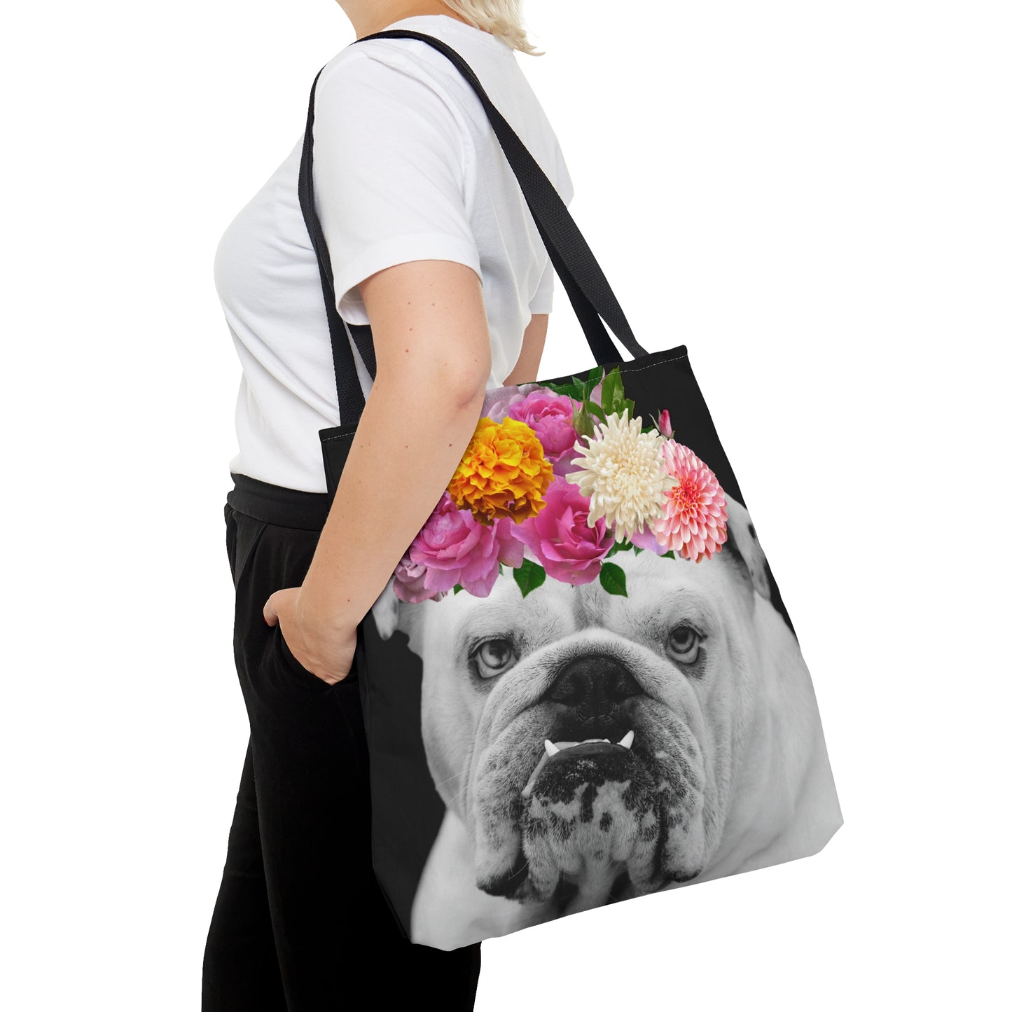 Very Pretty Bulldog Tote Bag | Flower Crown Bulldog