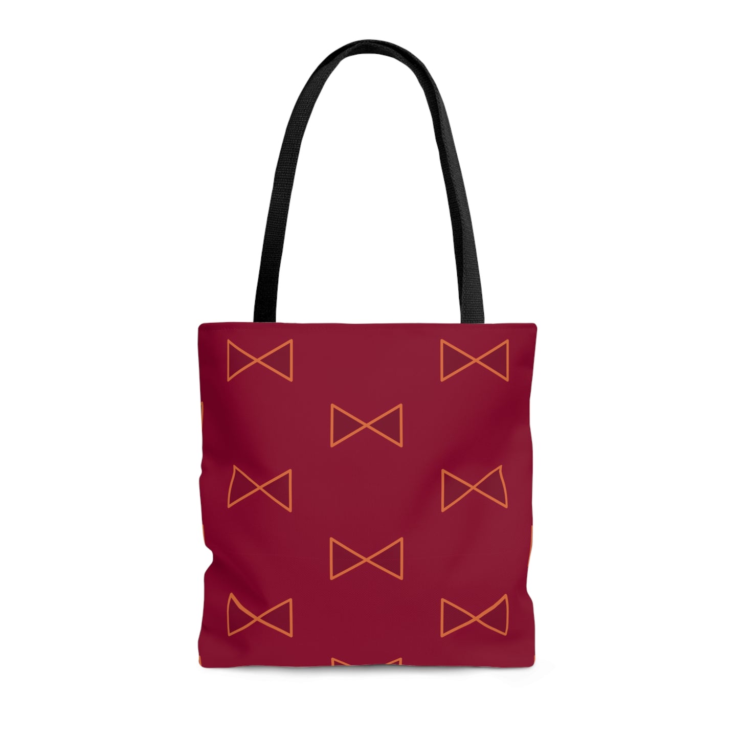 Maroon & Tangerine Bows Canvas Tote Bag