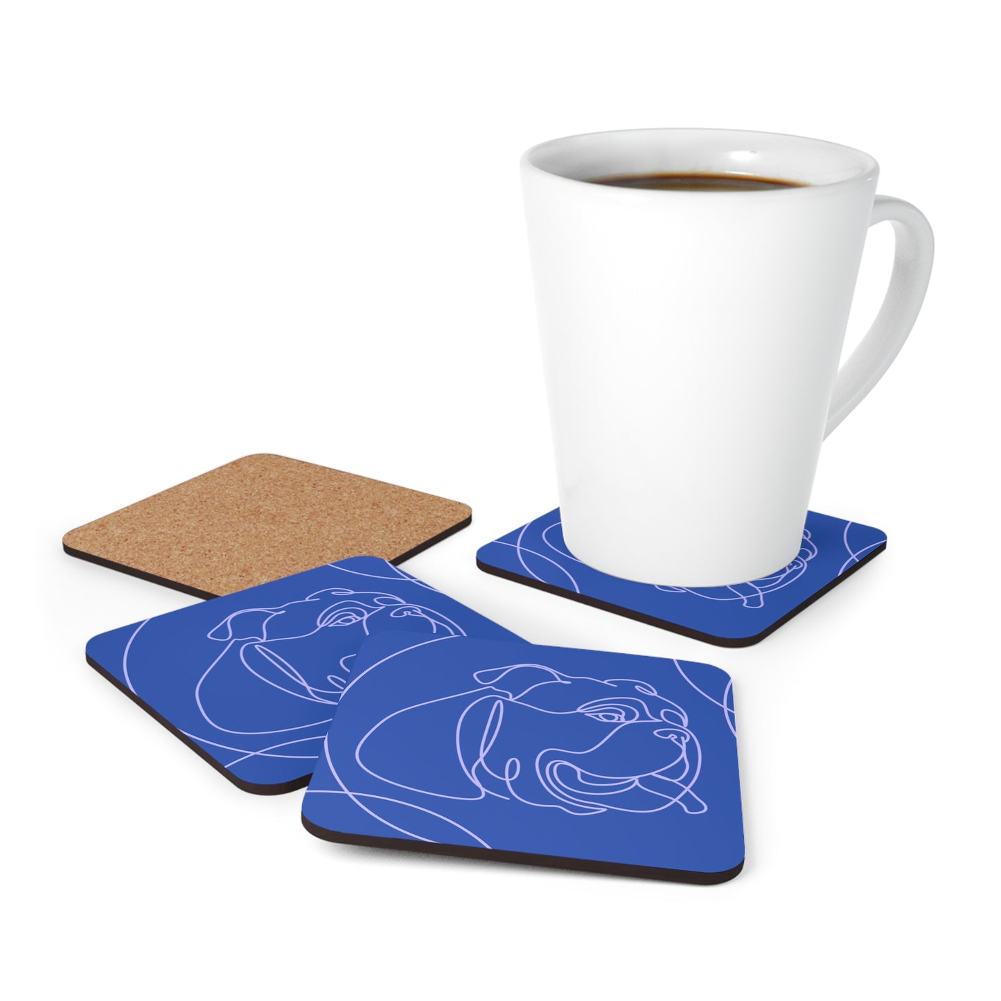 Color Pop Bulldog Aesthetic Coaster Set