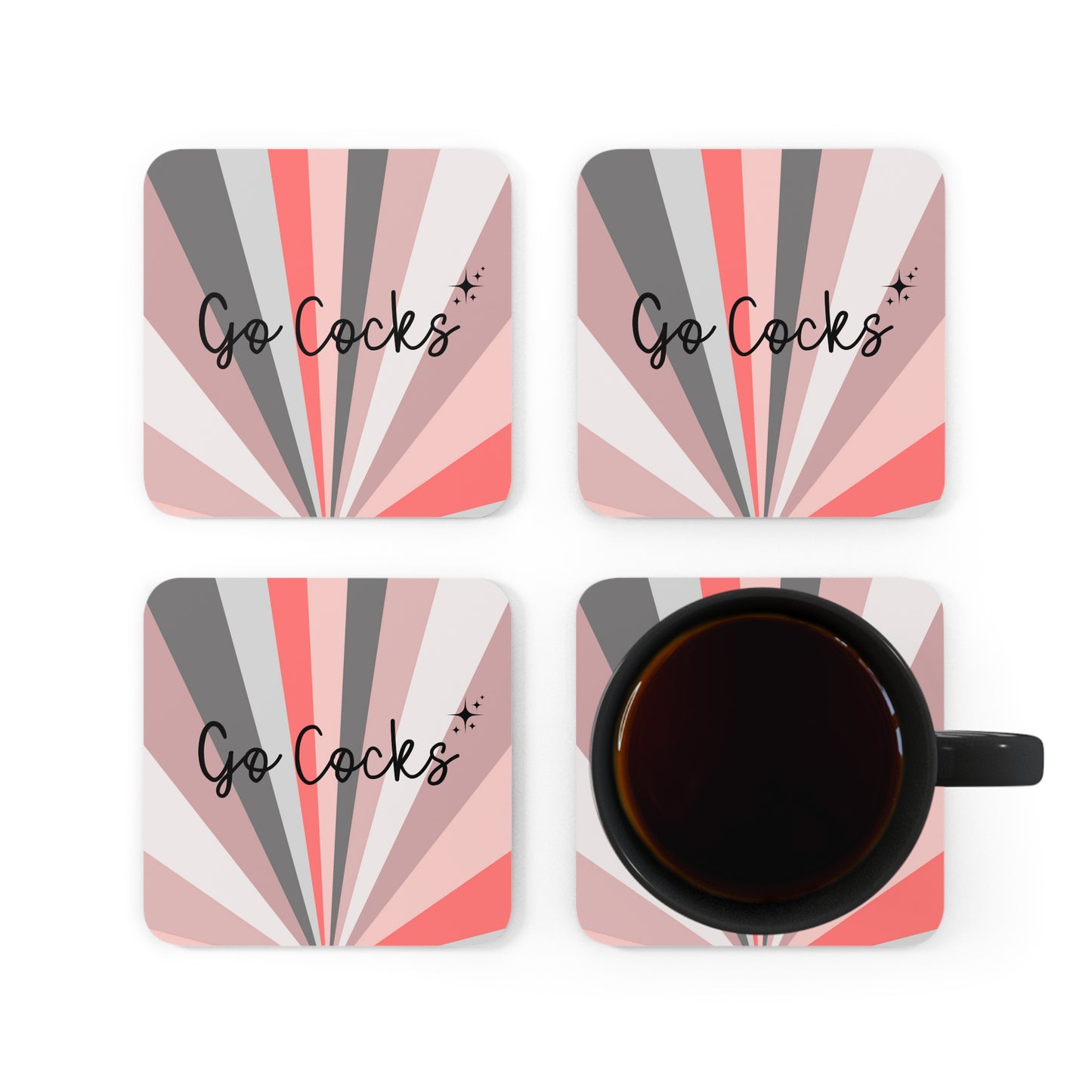 Go Cocks Gamecock Starburst Coaster Set