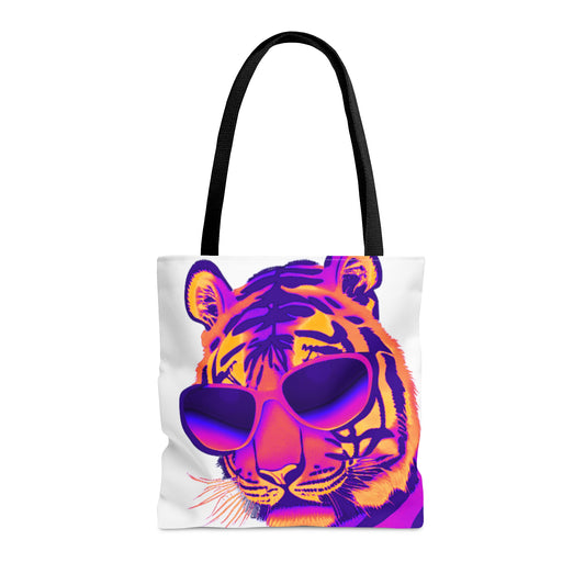 Neon Pink & Purple Tiger Sunnies Canvas Tote Bag