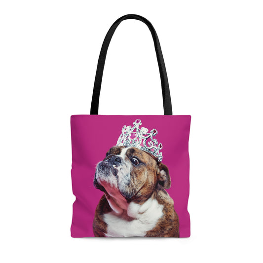 Princess Bulldog Canvas Tote Bag