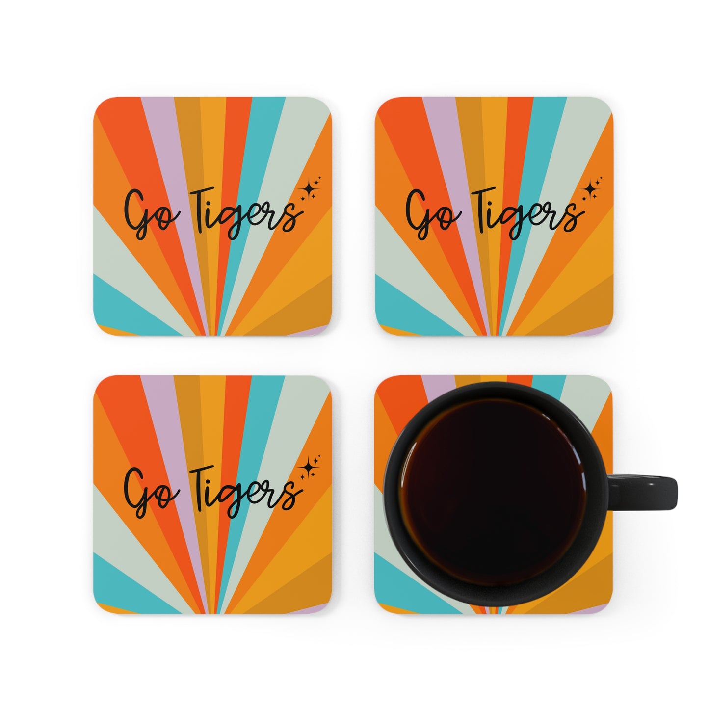 Go Tigers Starburst Coaster Set