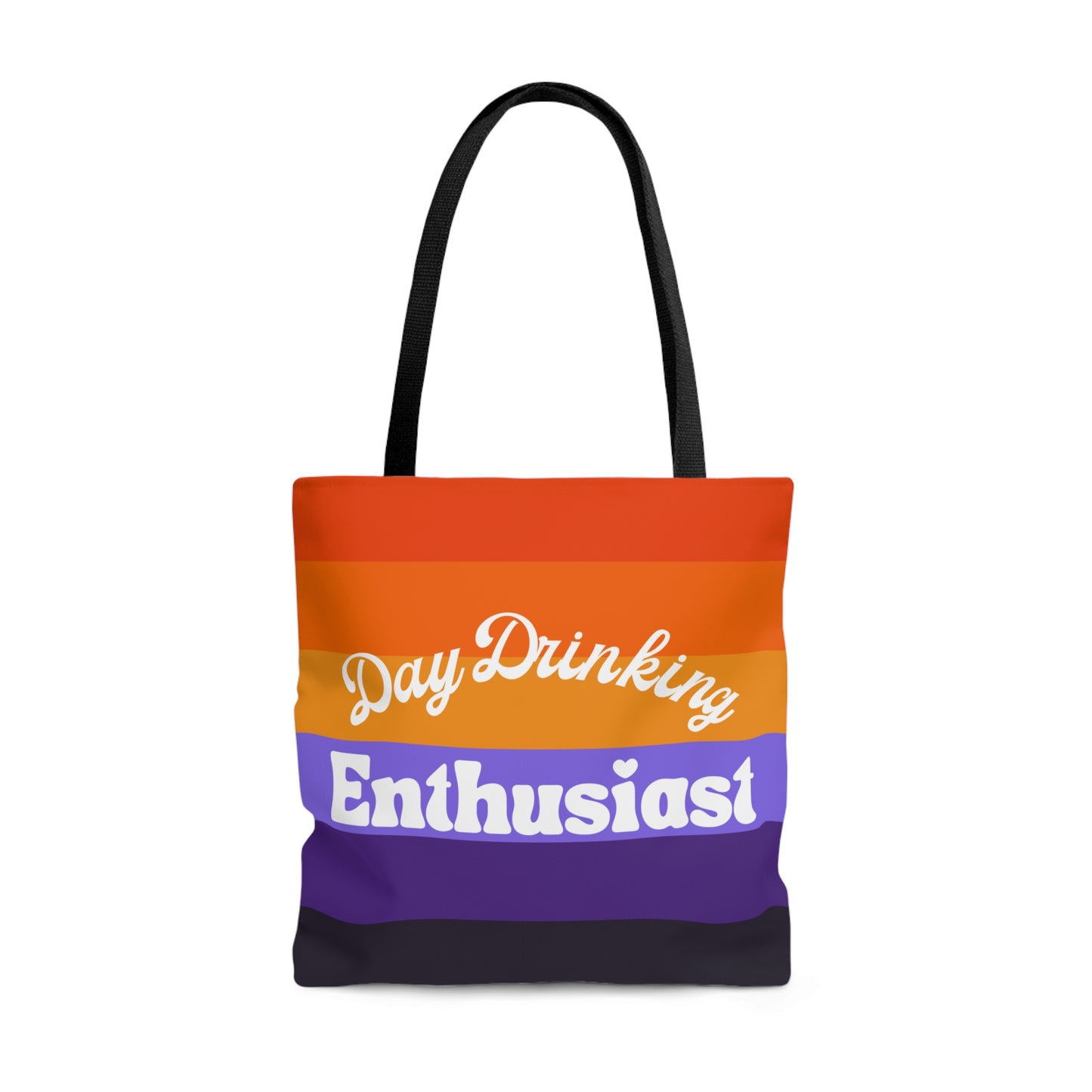 Orange & Purple Day Drinking Enthusiast Canvas Tote Bag