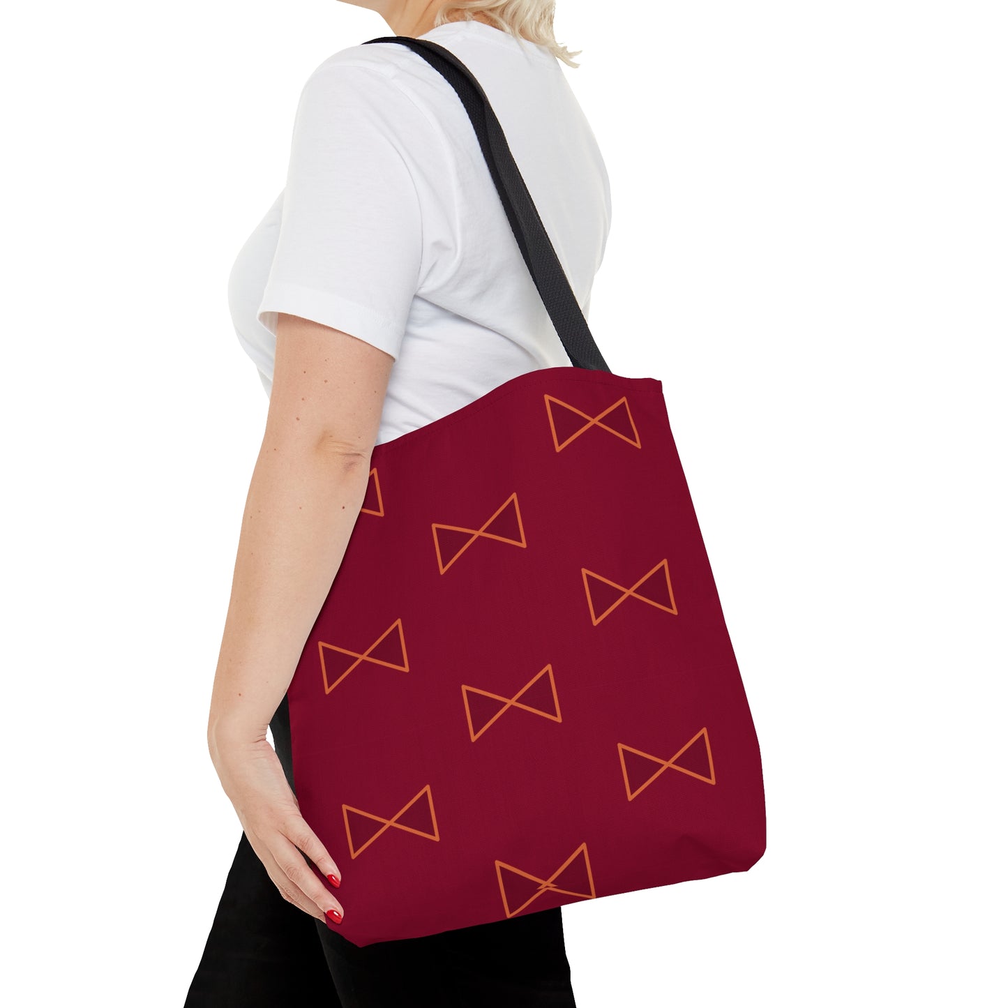 Maroon & Tangerine Bows Canvas Tote Bag