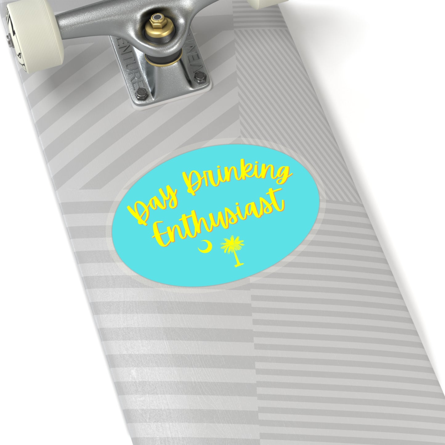 Turquoise & Yellow Day Drinking Enthusiast Sticker