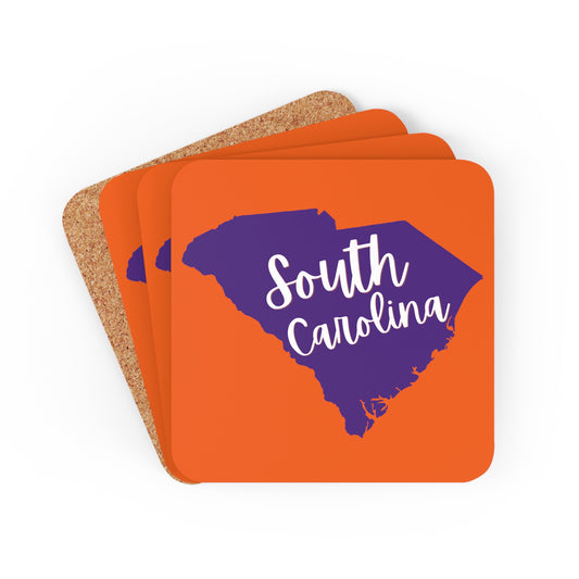 Orange & Purple South Carolina Coaster Set