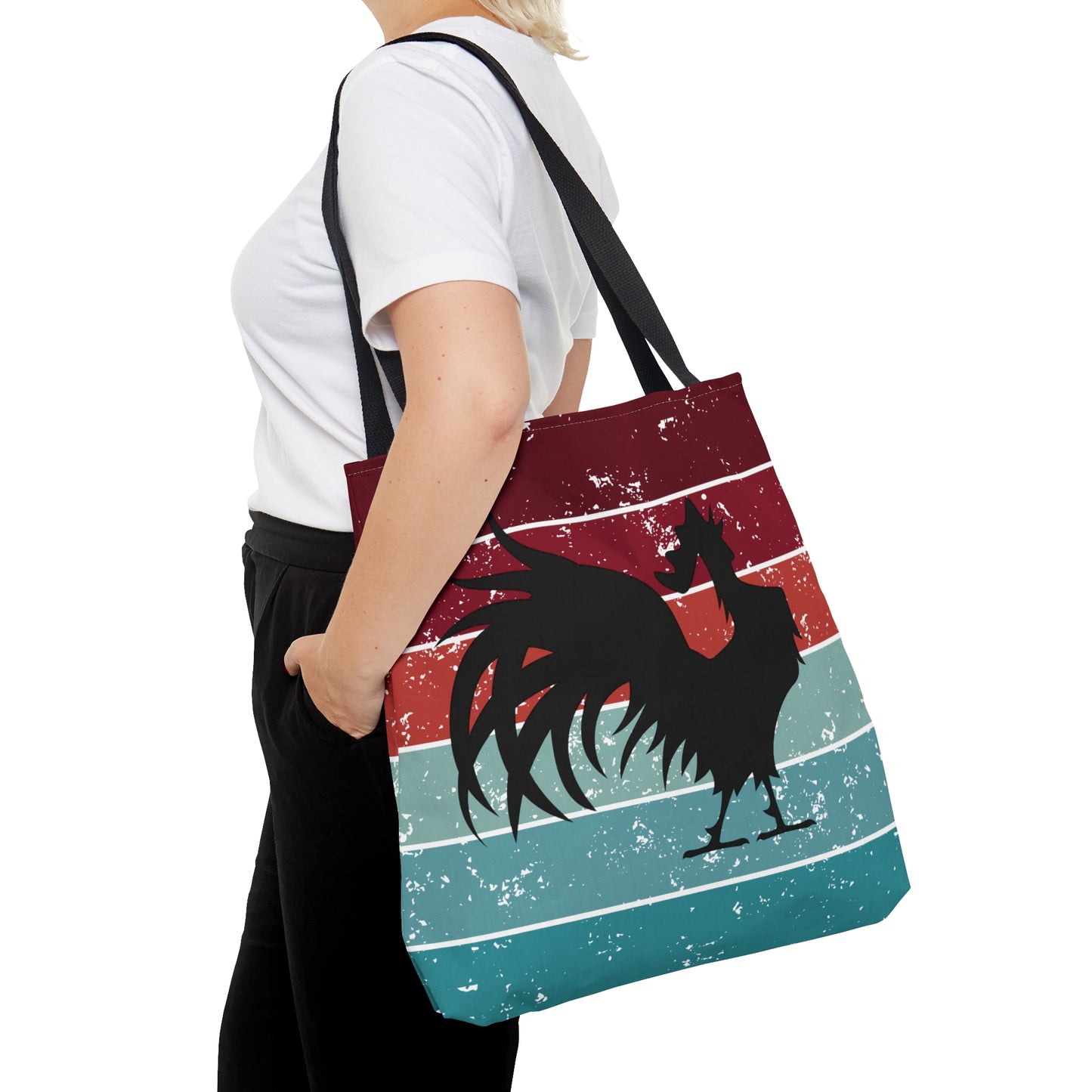 Garnet, Coral, & Teal Vintage Rooster Gamecock Tote Bag