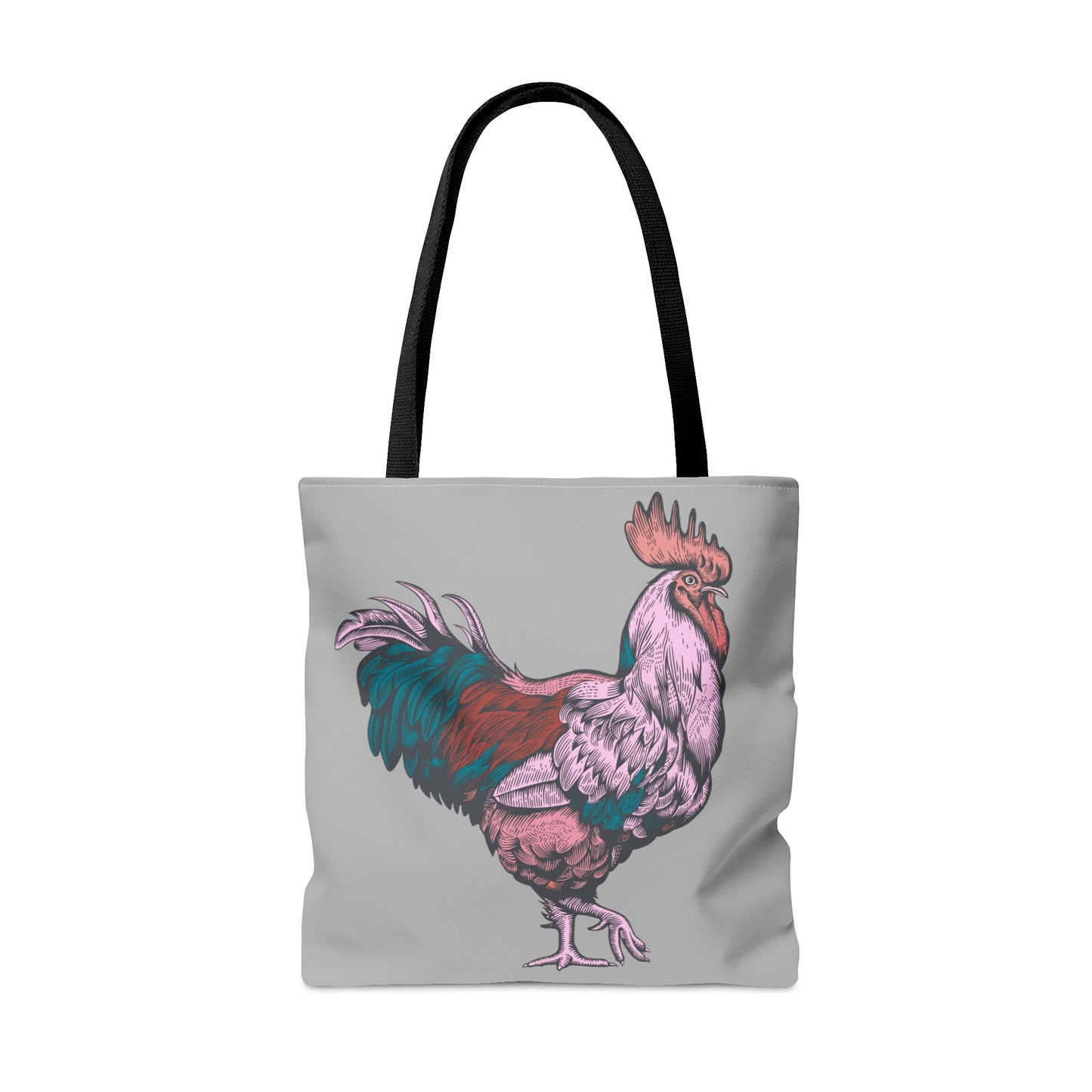 Pink & Turquoise Rooster Gamecock Canvas Tote Bag