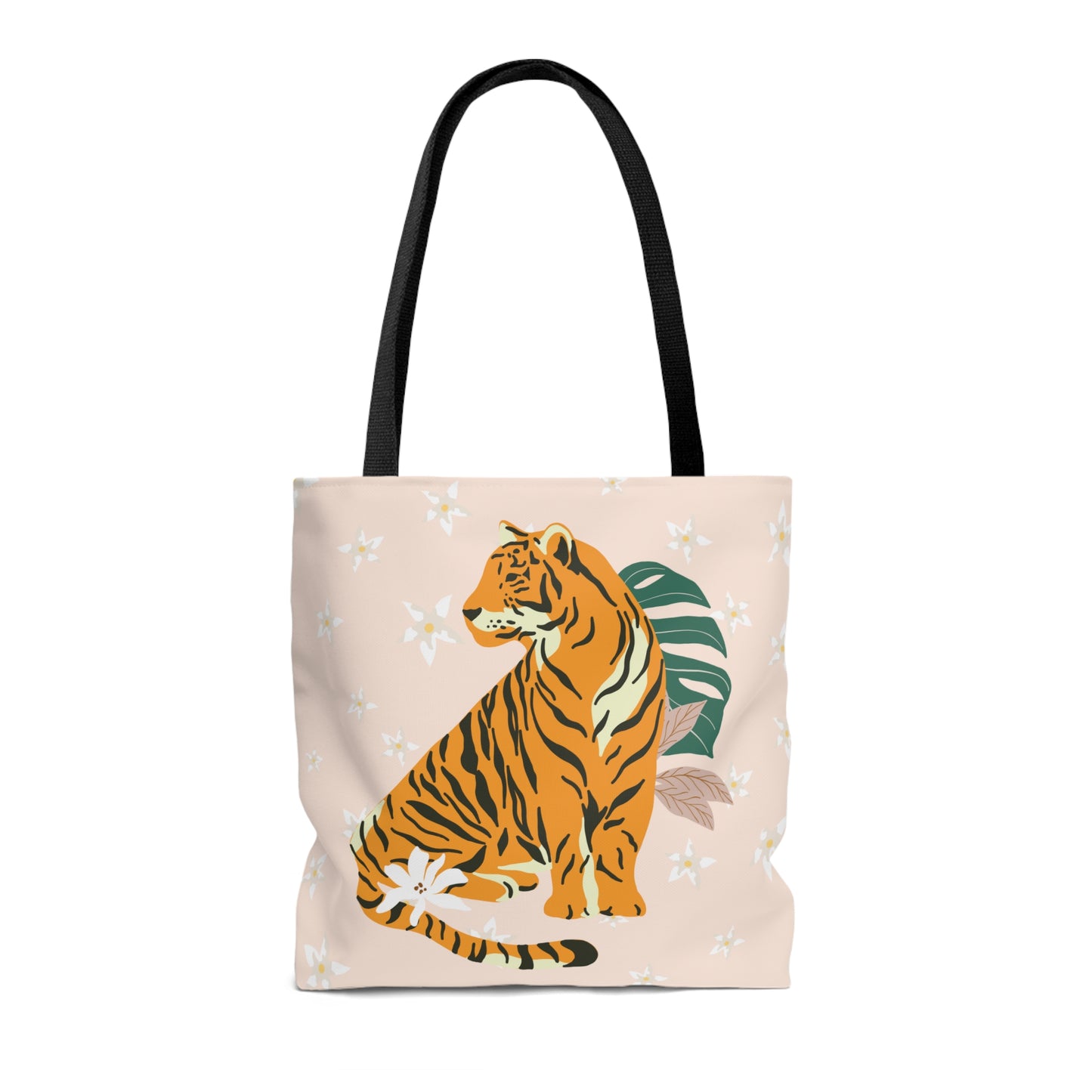 Boho Tiger & Lilies Canvas Tote Bag