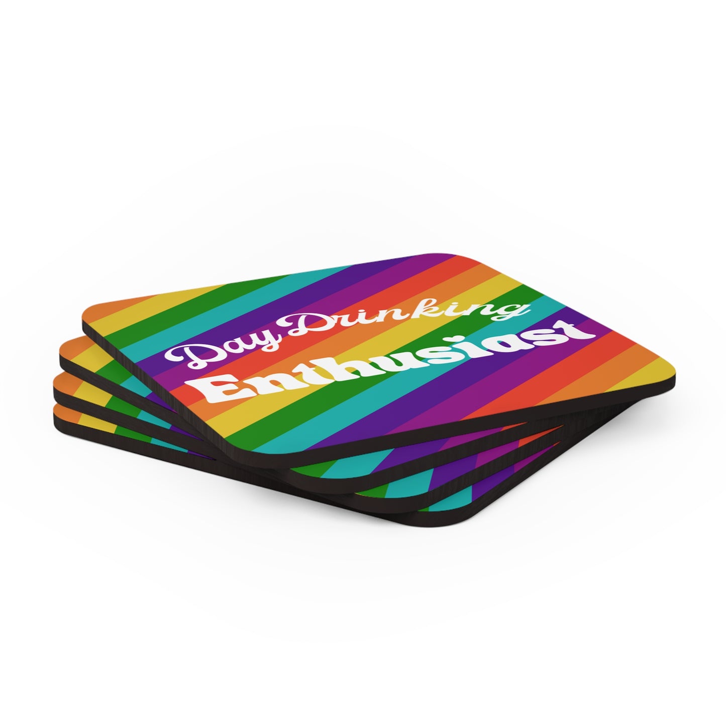 Day Drinking Enthusiast Rainbow Coaster Set