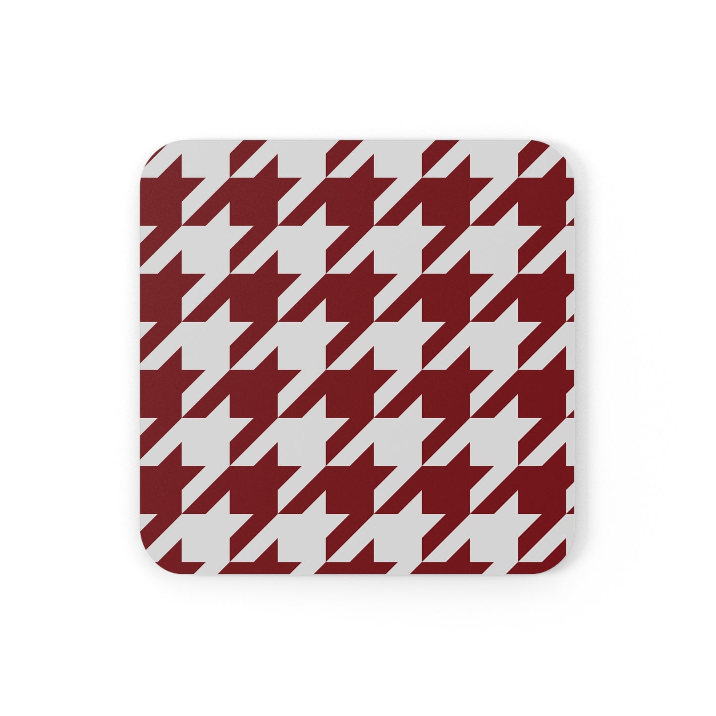 Garnet & Gray Houndstooth Coaster Set