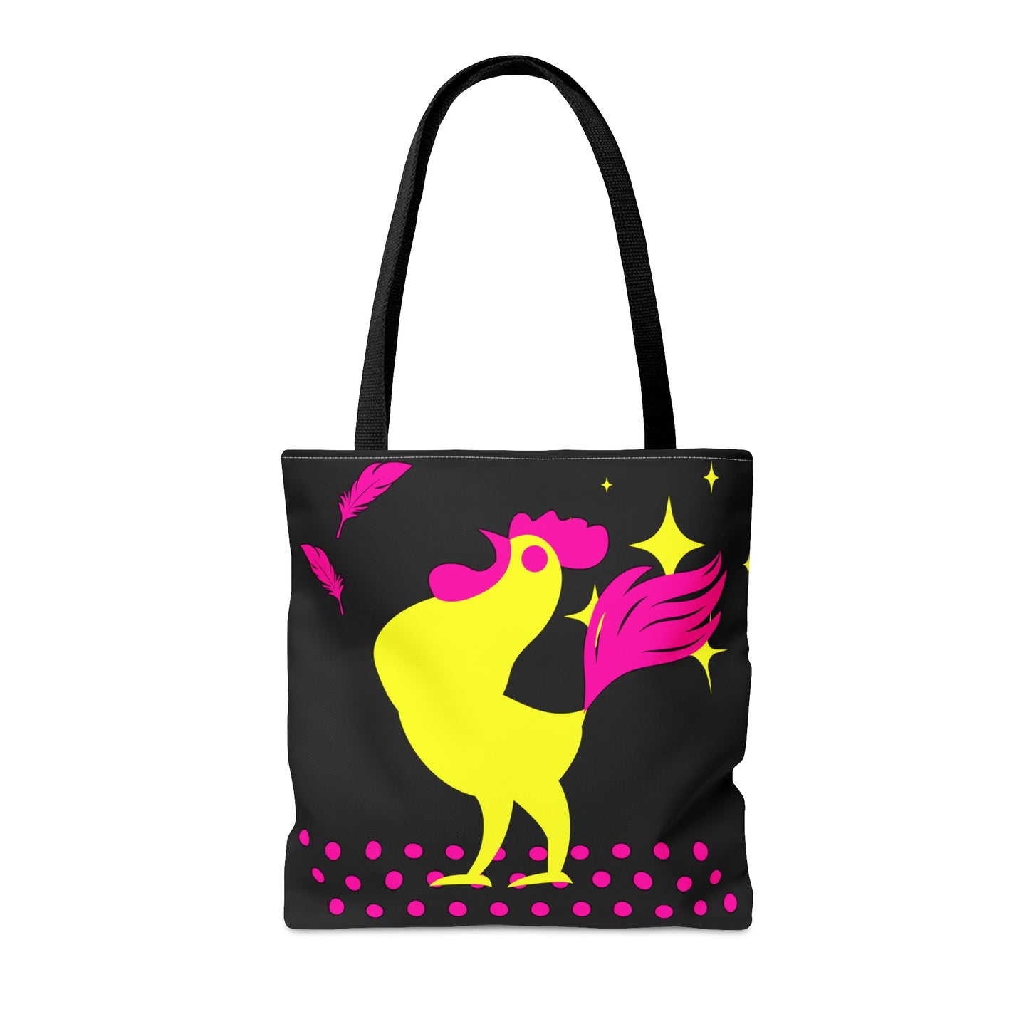 Hot Pink & Neon Yellow Rooster Gamecock Tote Bag