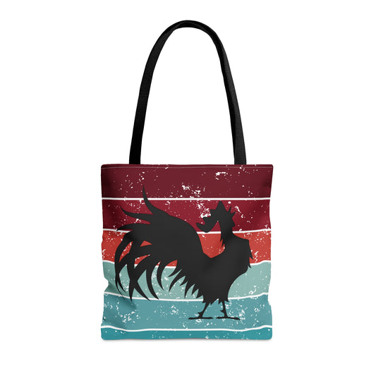 Garnet, Coral, & Teal Vintage Rooster Gamecock Tote Bag