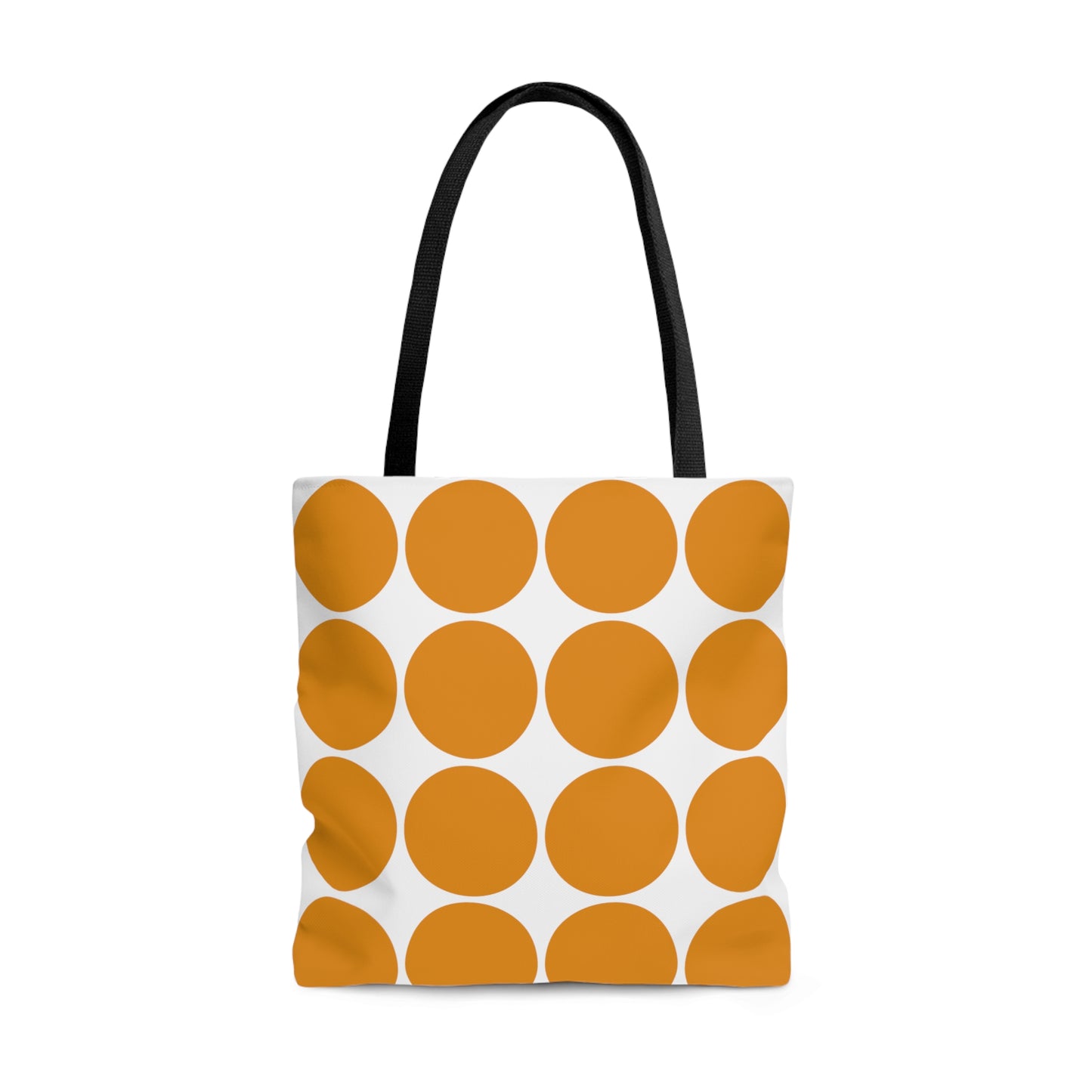 Tangerine Orange & White Circles Tote Bag