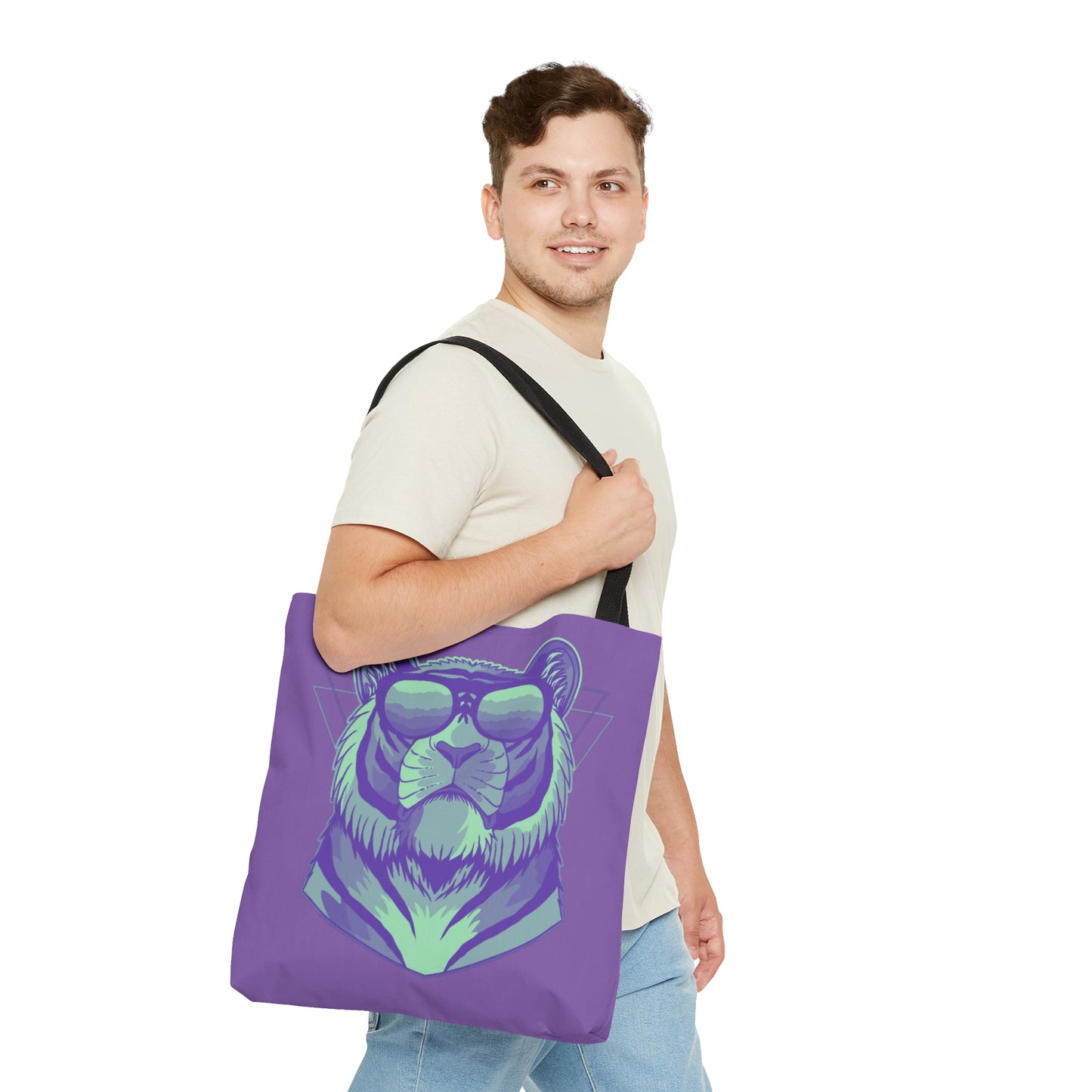Lavender Mint Tiger Sunnies Canvas Tote Bag