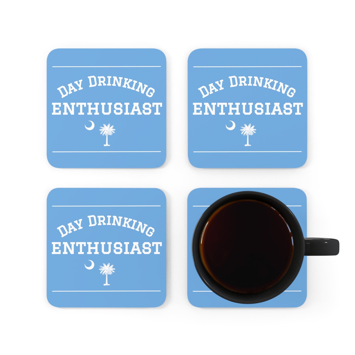 Blue Sky & White Day Drinking Enthusiast Coaster Set