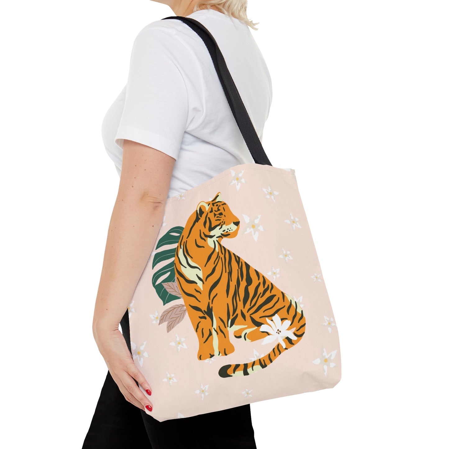 Boho Tiger & Lilies Canvas Tote Bag