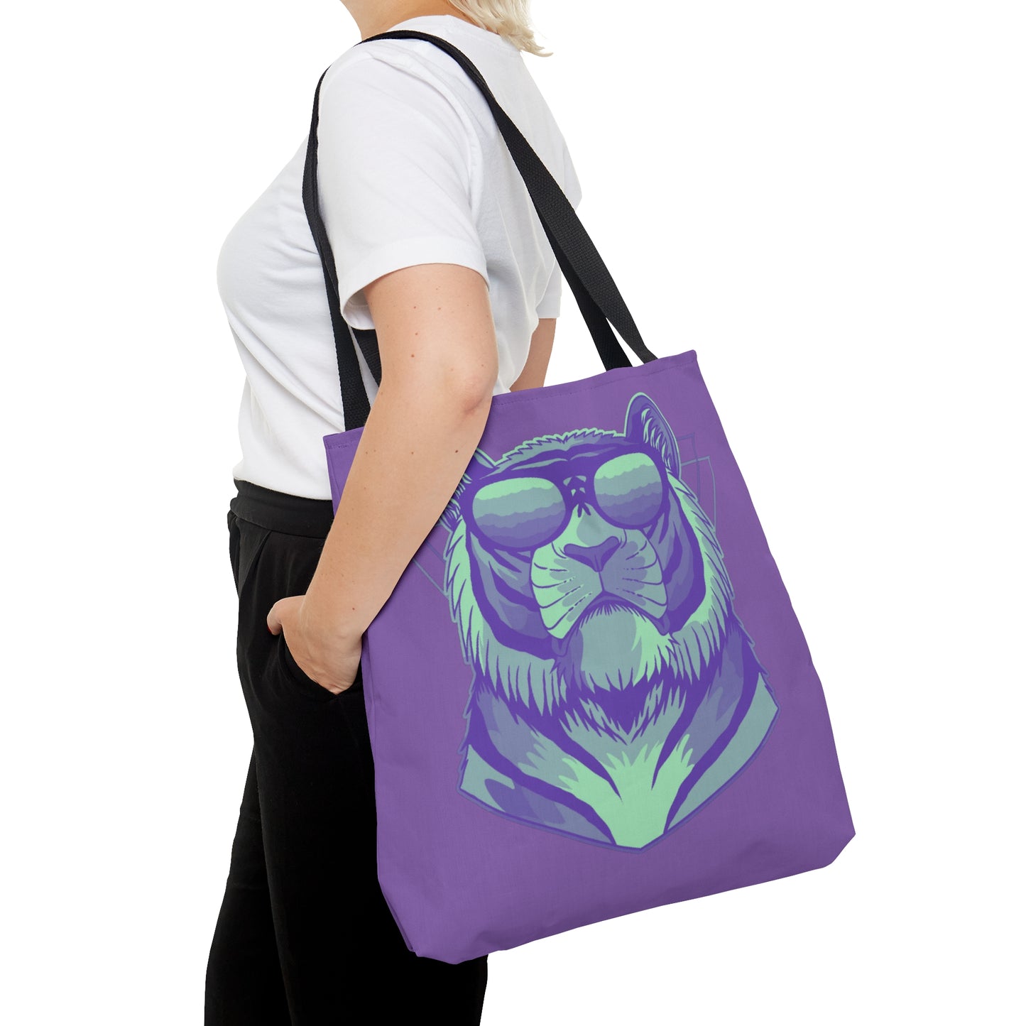 Lavender Mint Tiger Sunnies Canvas Tote Bag