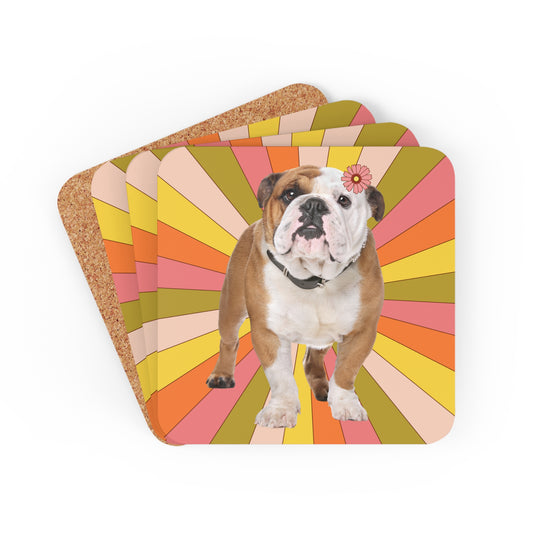 Retro Disco Bulldog Coaster Set