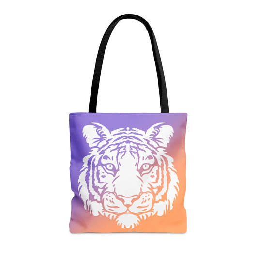 Purple & Orange Gradient Tiger Canvas Tote Bag