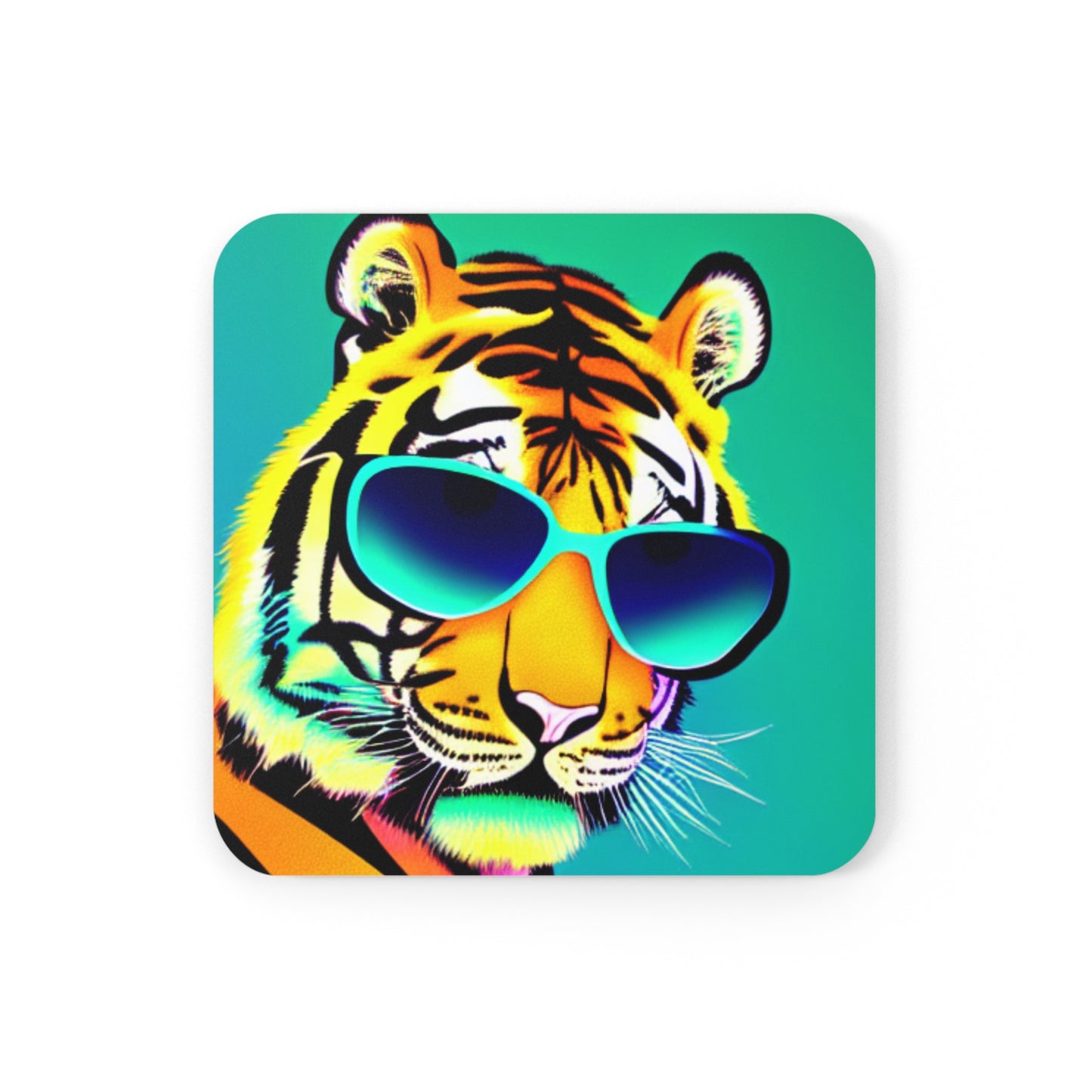 Neon & Teal Tiger Sunnies Coaster Set