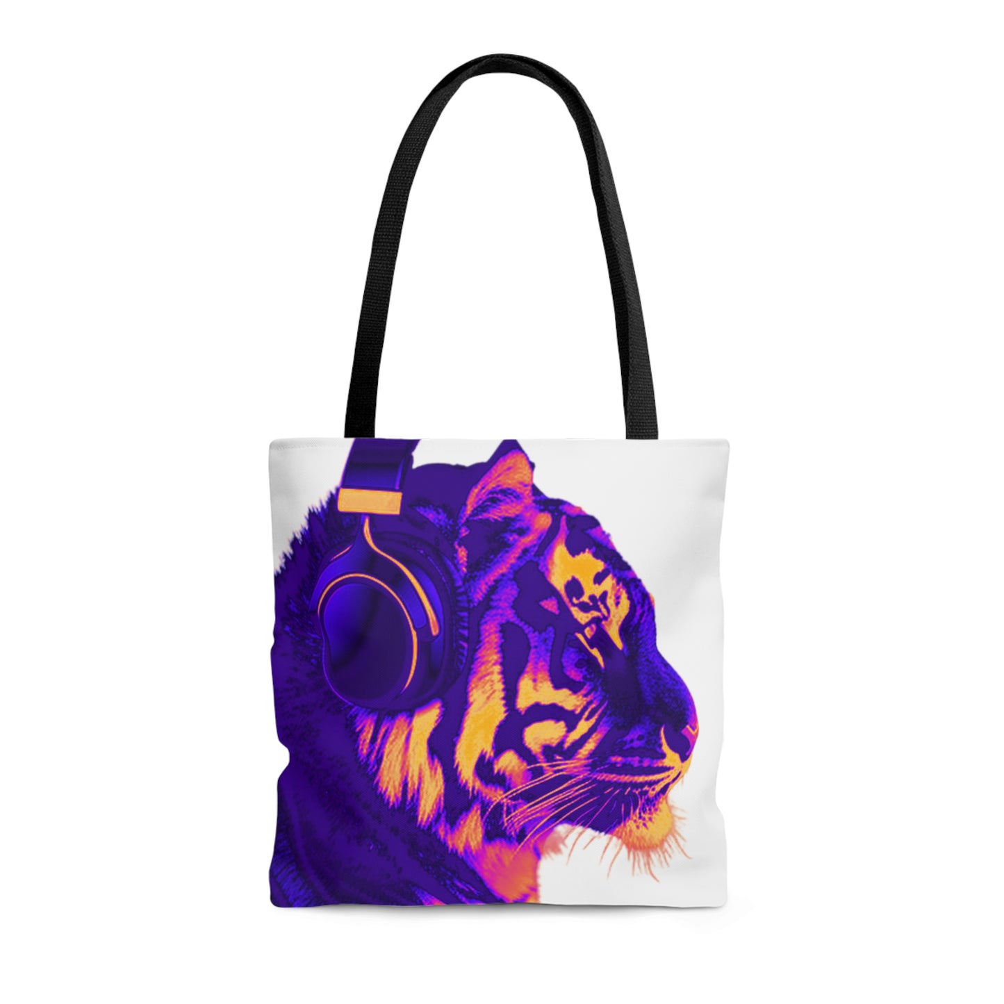 Tiger Headphones Canvas Tote Bag