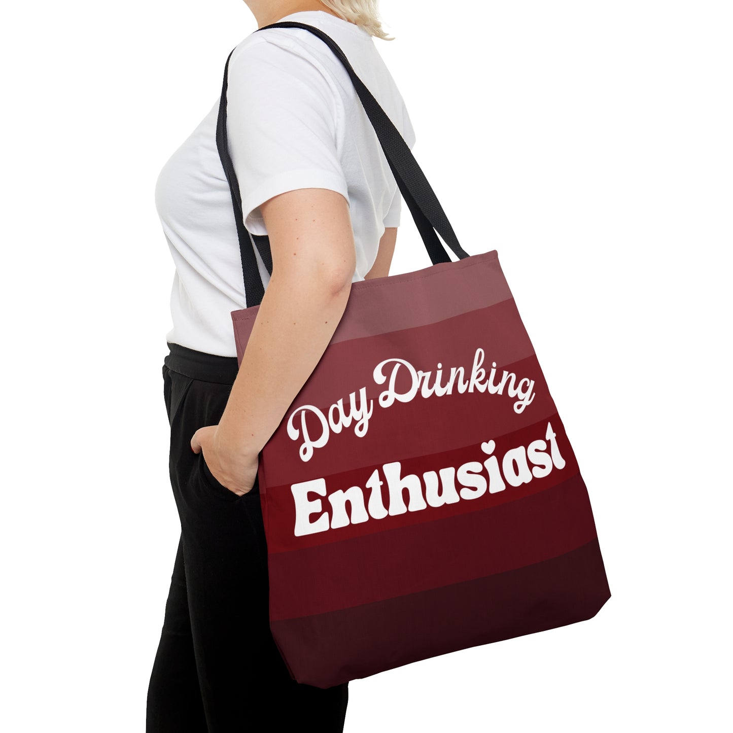 Garnett Maroon Day Drinking Enthusiast Canvas Tote Bag