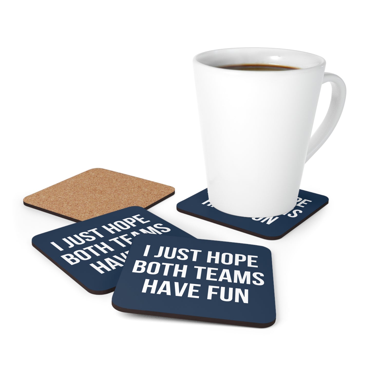 Blue Navy Both Teams Coaster Set