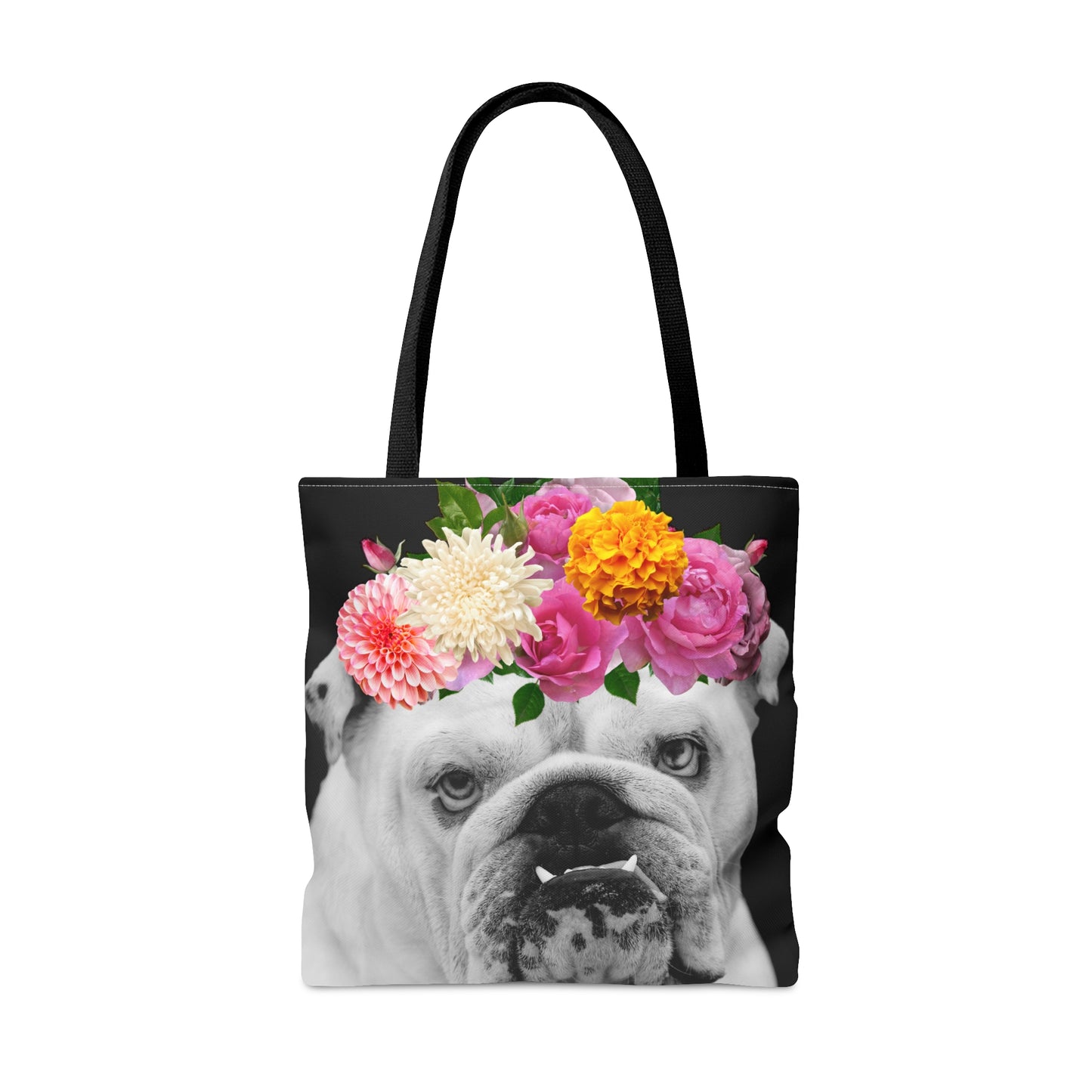 Very Pretty Bulldog Tote Bag | Flower Crown Bulldog