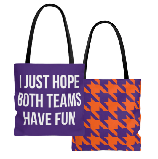 Purple & Orange Have Fun Canvas Tote Bag