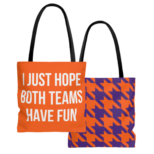 Orange & Purple Have Fun Canvas Tote Bag