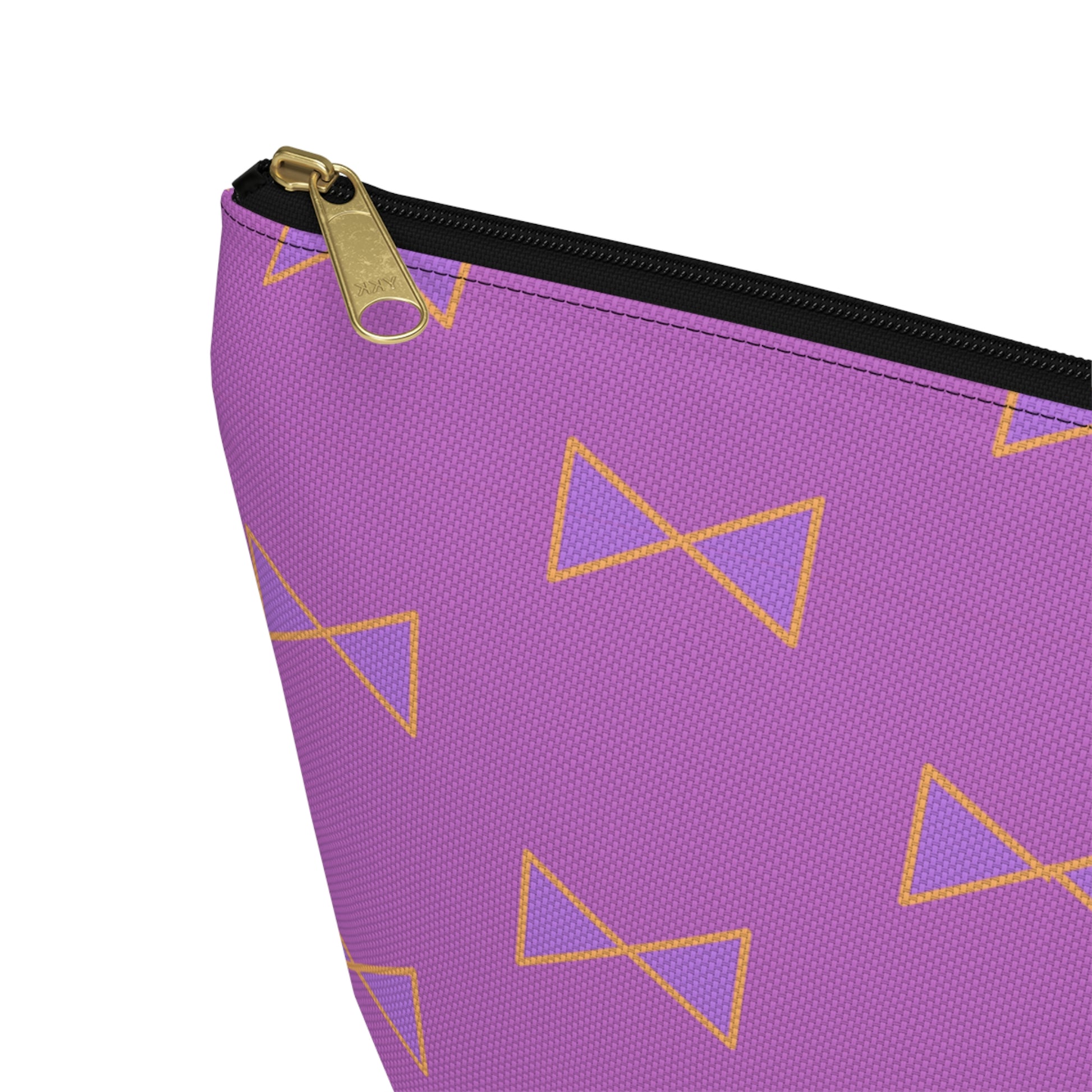 Purple & Tangerine Orange Bows Accessory Pouch with T-bottom - BowsAndArtsDesigns