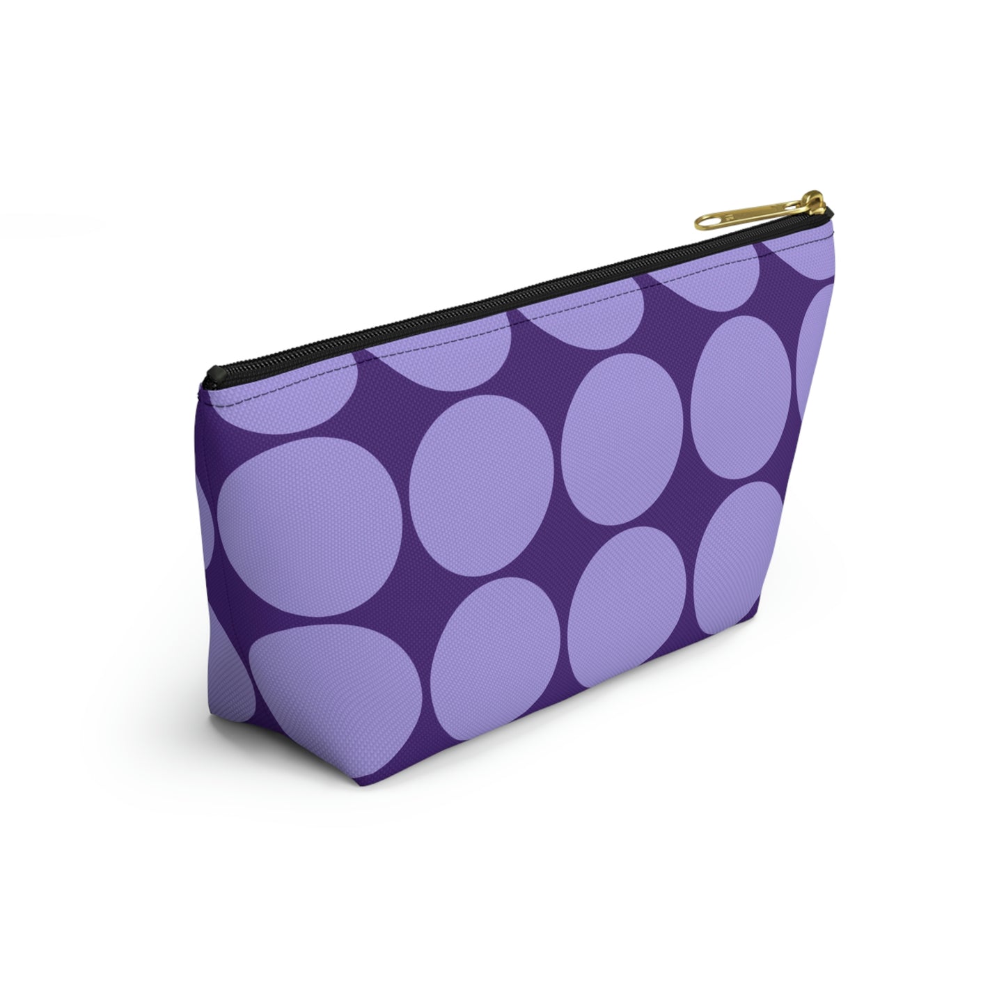 Purple Circle Print Pouch with T-bottom - BowsAndArtsDesigns