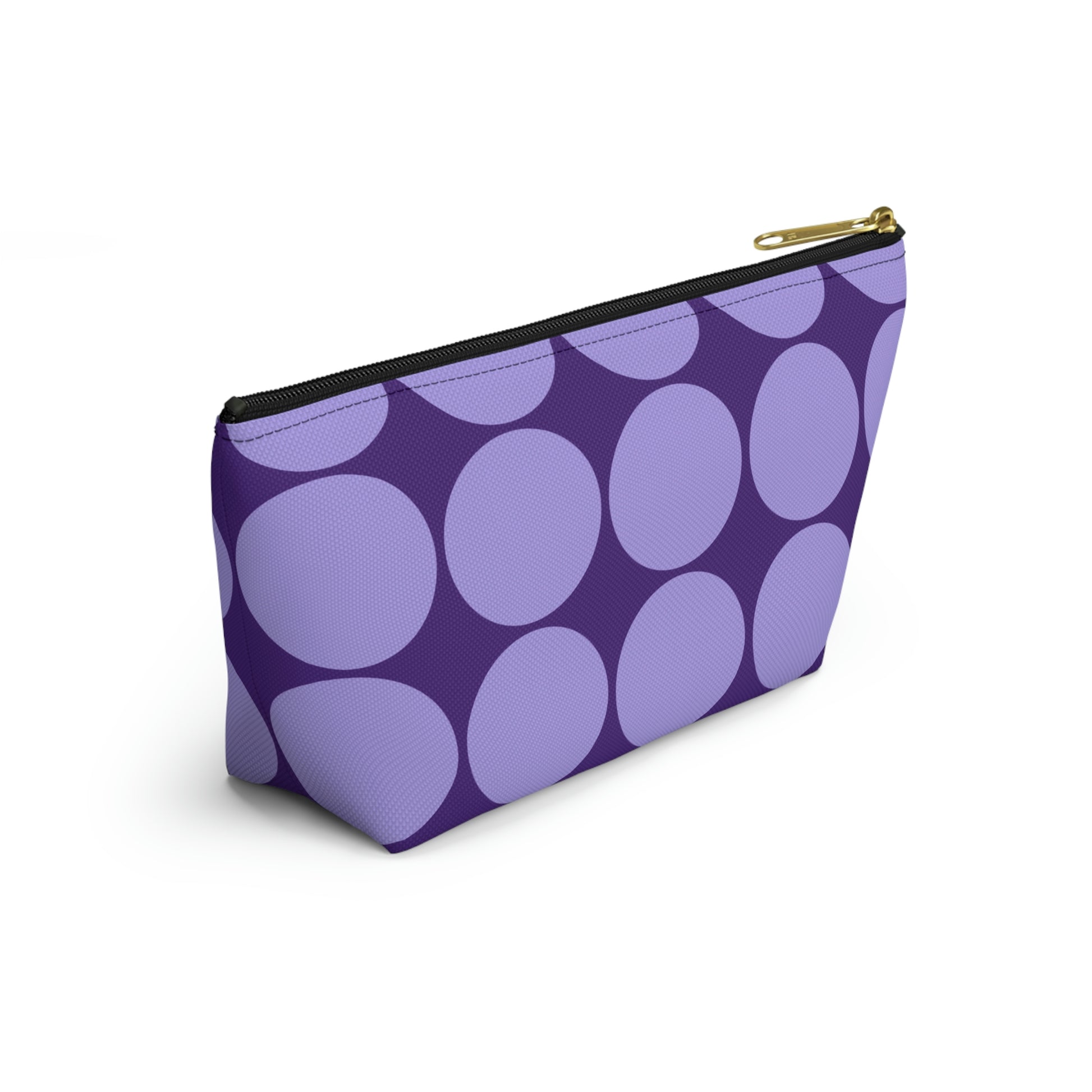Purple Circle Print Pouch with T-bottom - BowsAndArtsDesigns