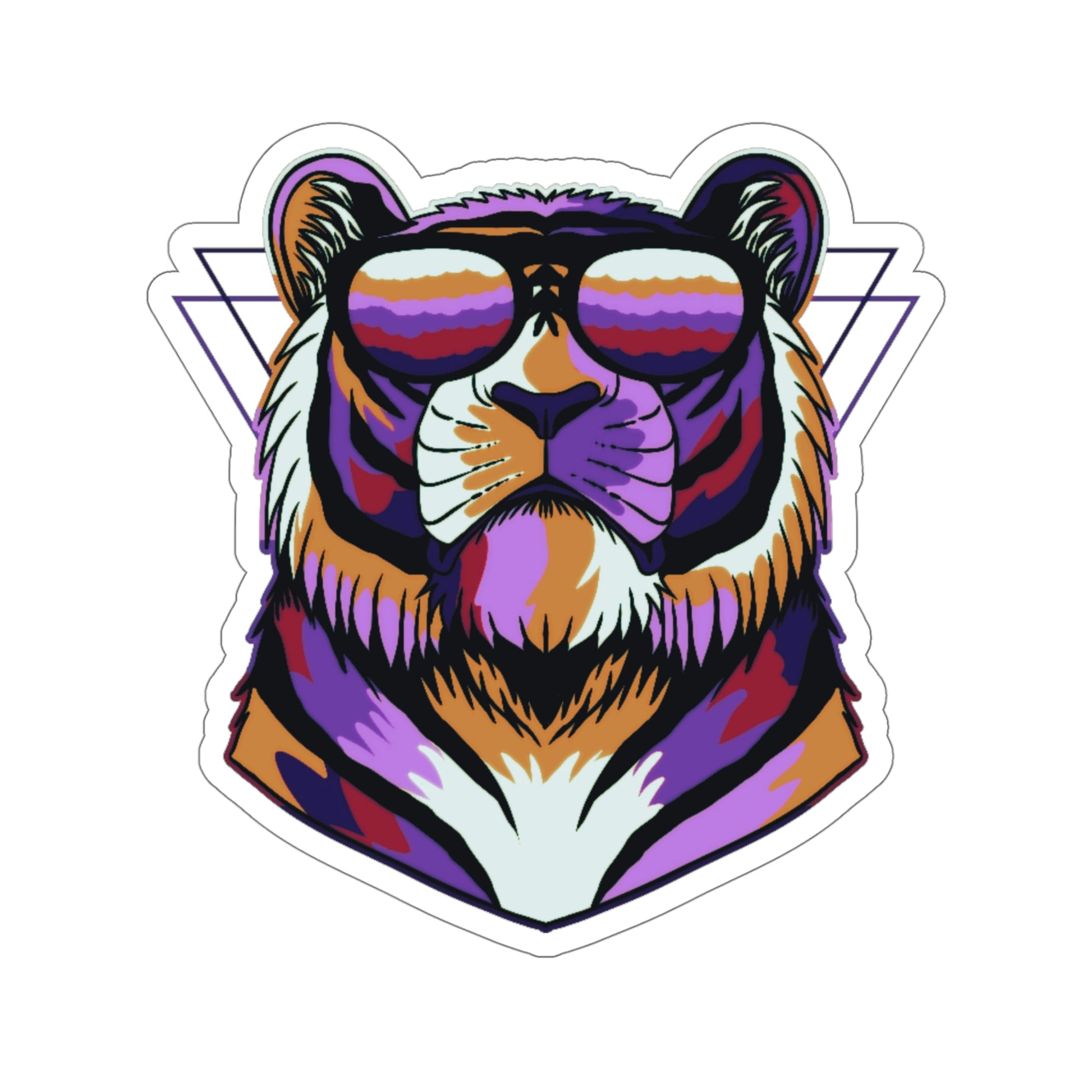 Tundra Tiger Sunnies Kiss-Cut Sticker - BowsAndArtsDesigns