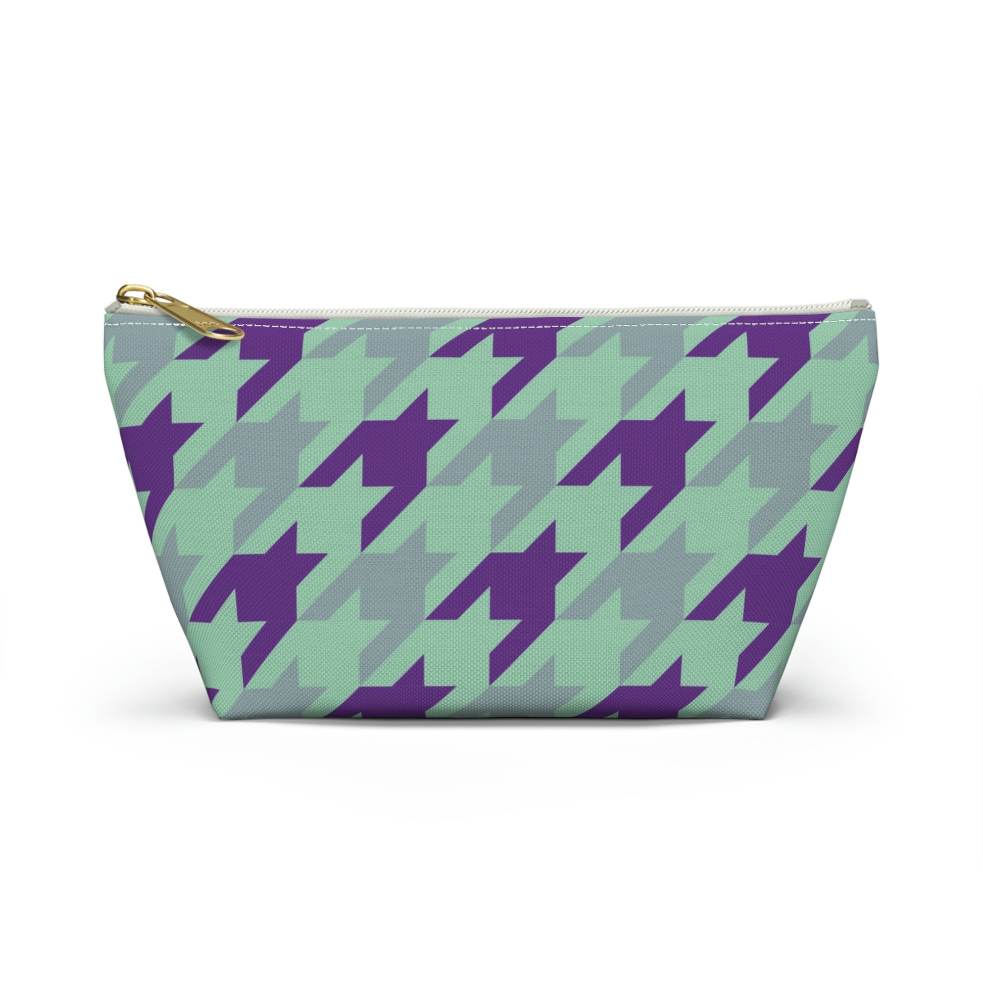 Purple & Mint Accessory Pouch with T-bottom - BowsAndArtsDesigns