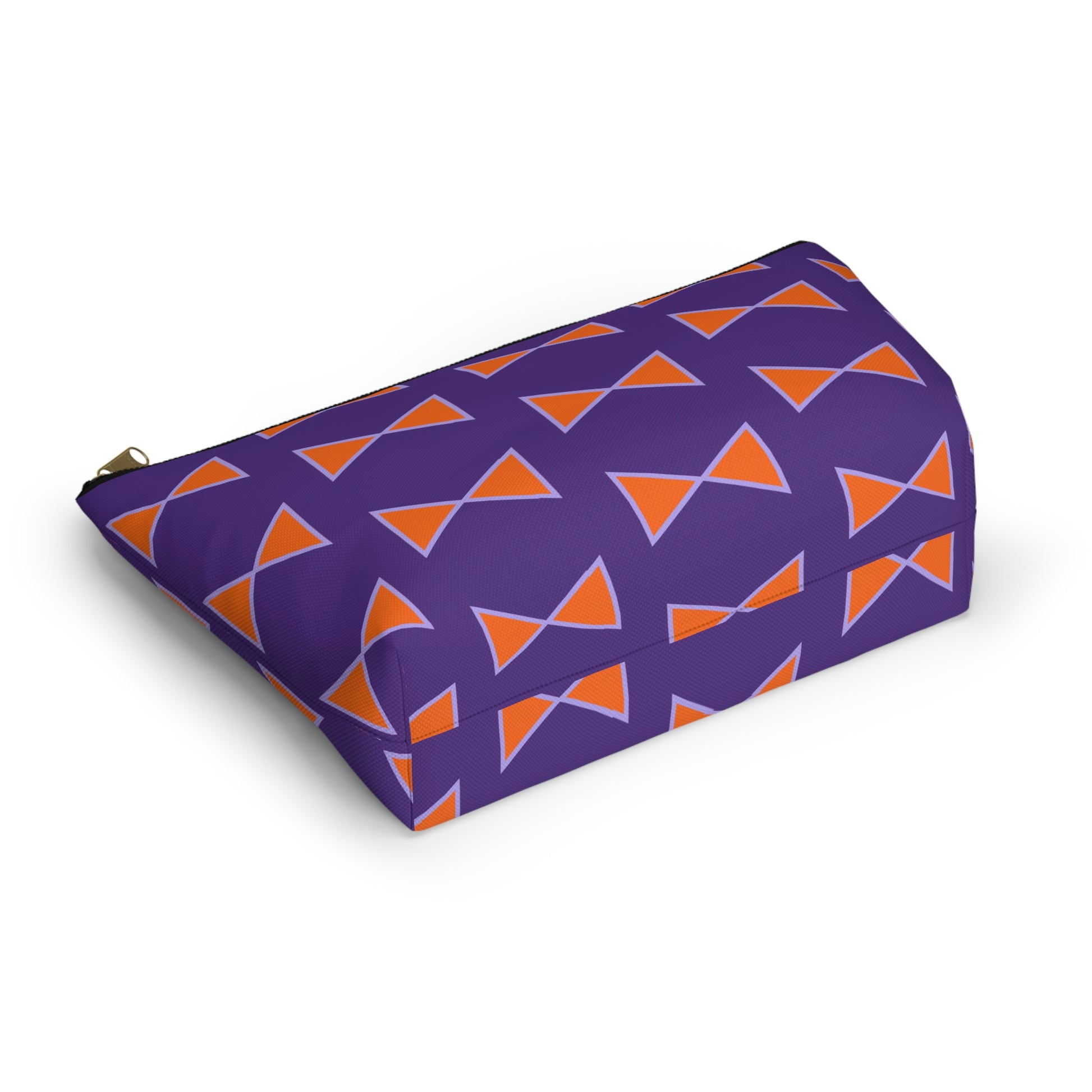 Purple & Orange Bows Pouch with T-bottom - BowsAndArtsDesigns