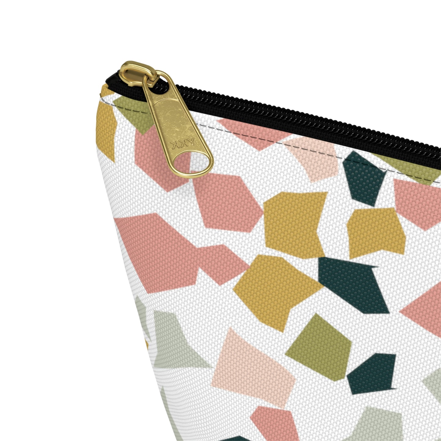 Pink & Green Terrazzo Accessory Pouch with T-bottom