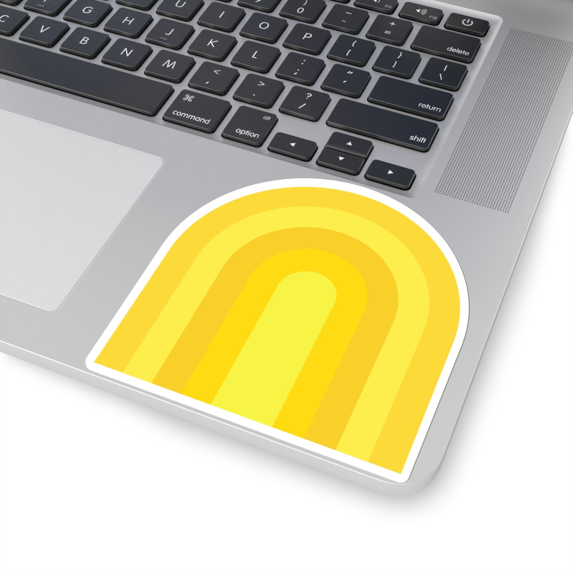 Yellow & Gold Rainbow Vinyl Kiss-Cut Sticker - BowsAndArtsDesigns