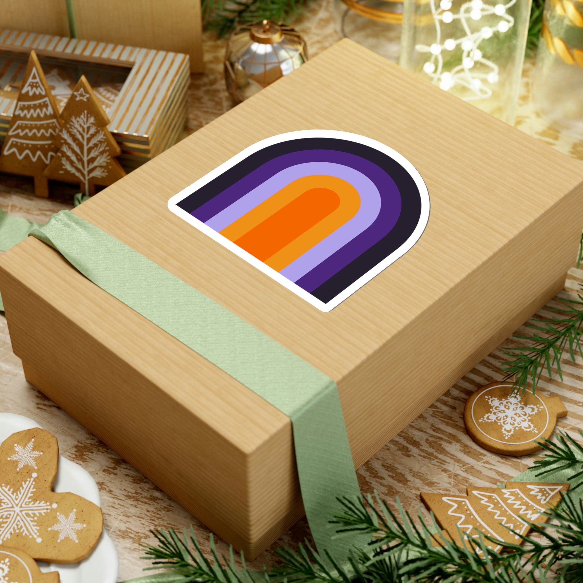 Purple & Orange Vinyl Kiss-Cut Sticker - BowsAndArtsDesigns