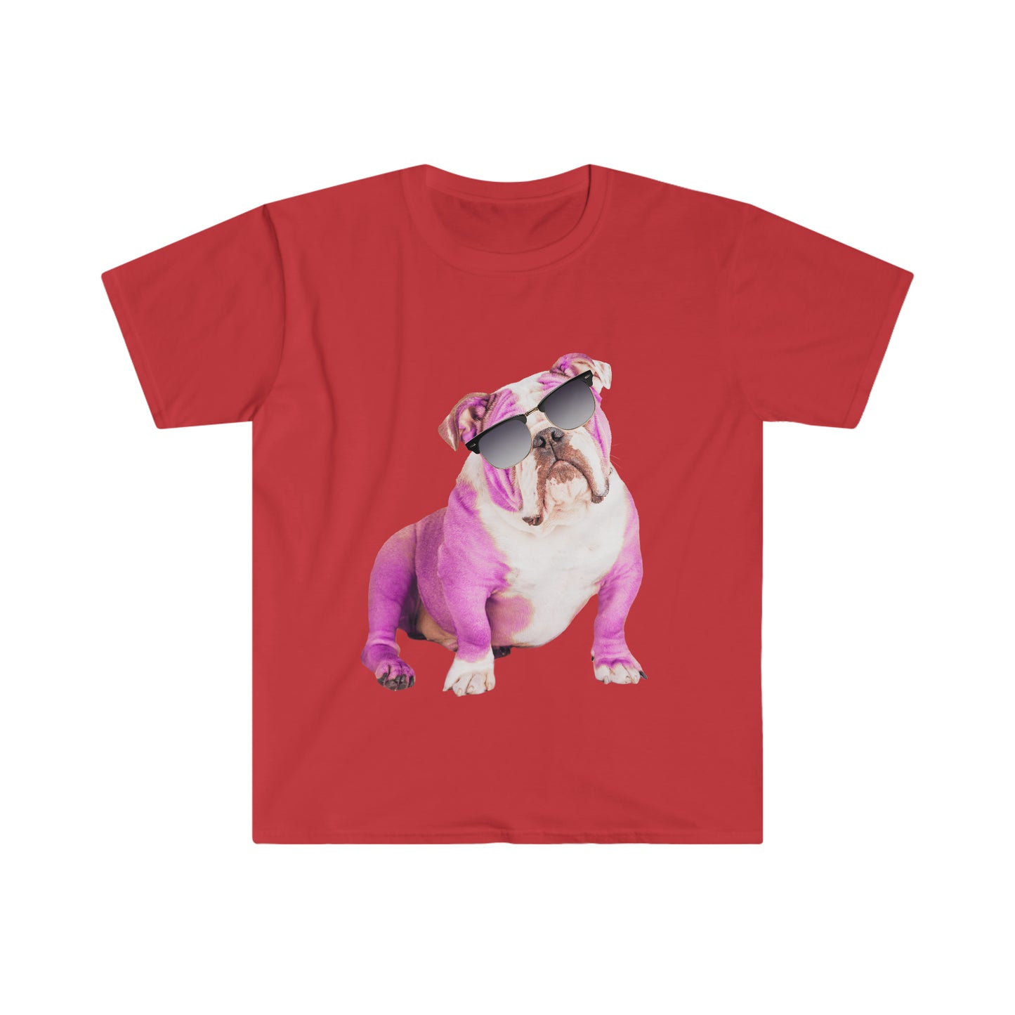 Pink Bulldog Sunnies Unisex Softstyle T-shirt