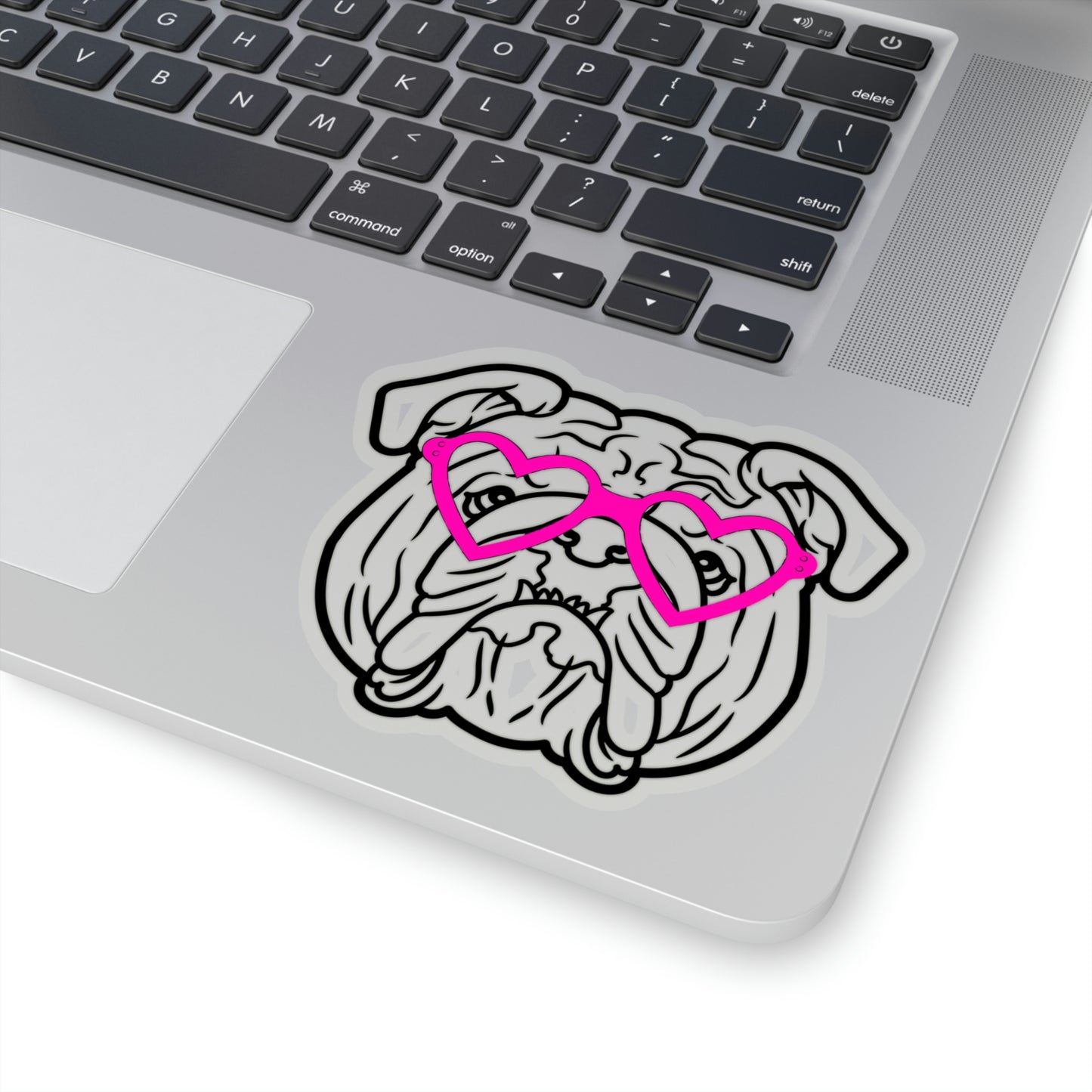 Bulldog Heart Glasses Vinyl Kiss-Cut Sticker - BowsAndArtsDesigns