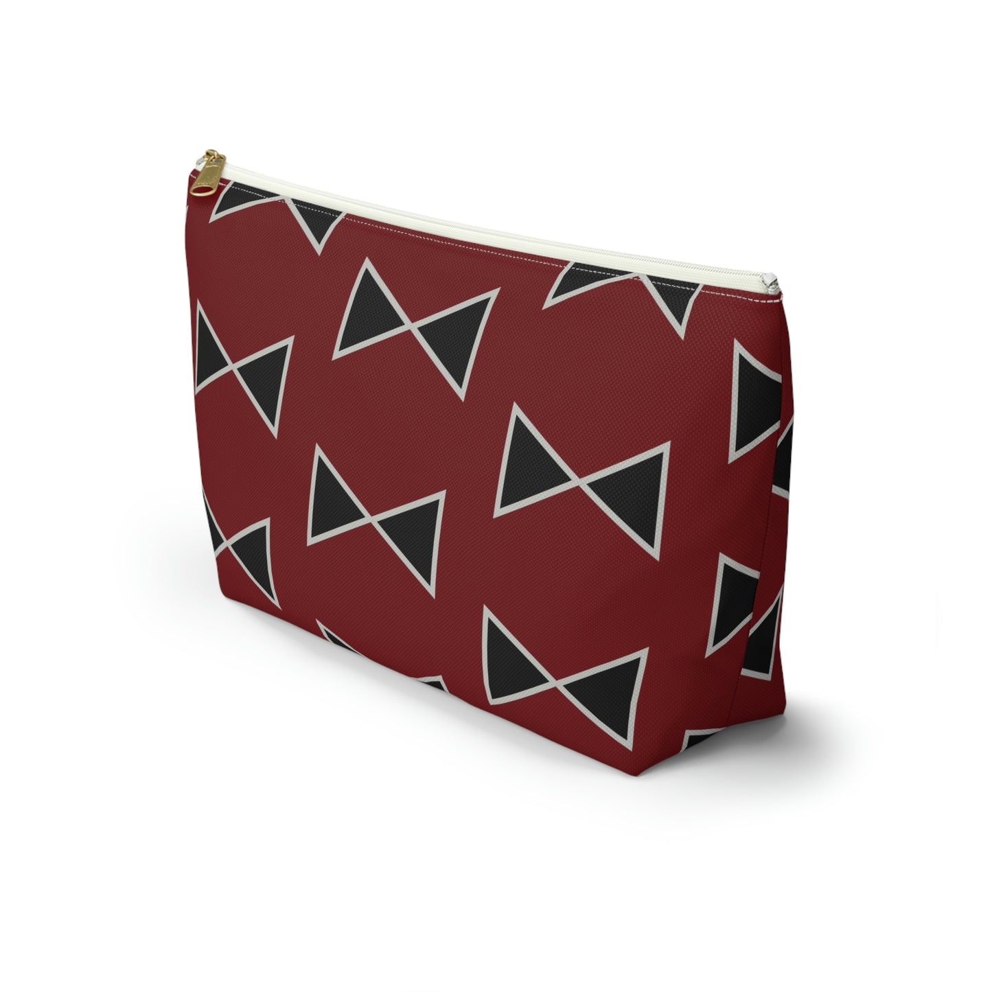 Black & Garnet Maroon Bows Accessory Pouch with T-bottom